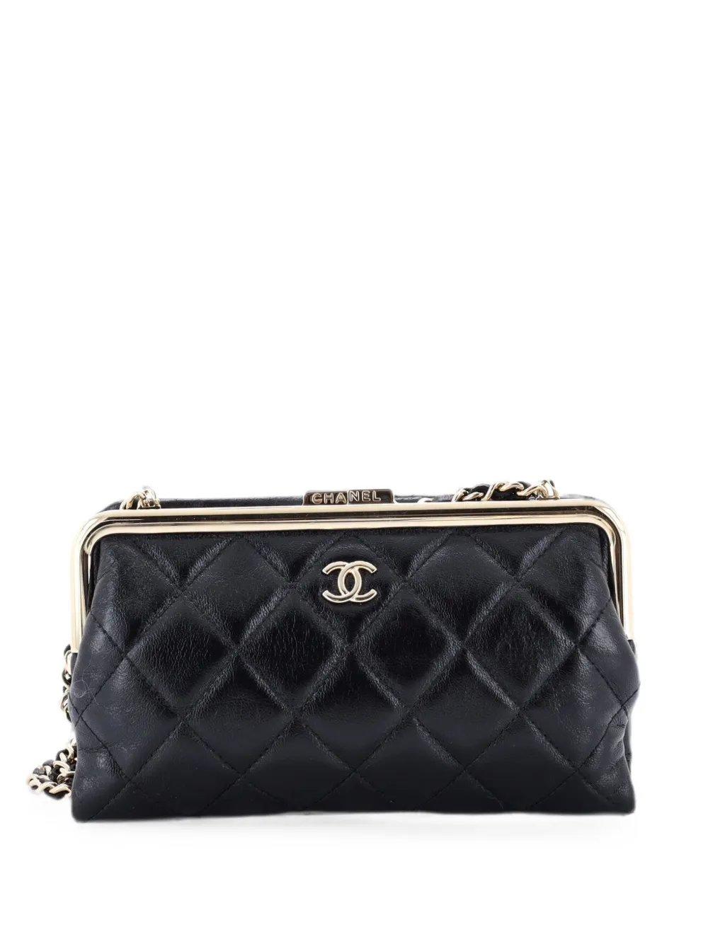 Logo Clasp Frame with Chain Quilted Lambskin Small clutch bag