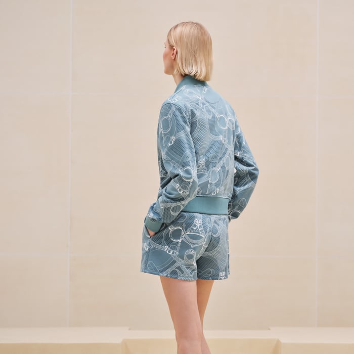 Bleu Arctique "Eperon d'Or Bandana" Varsity Jacket