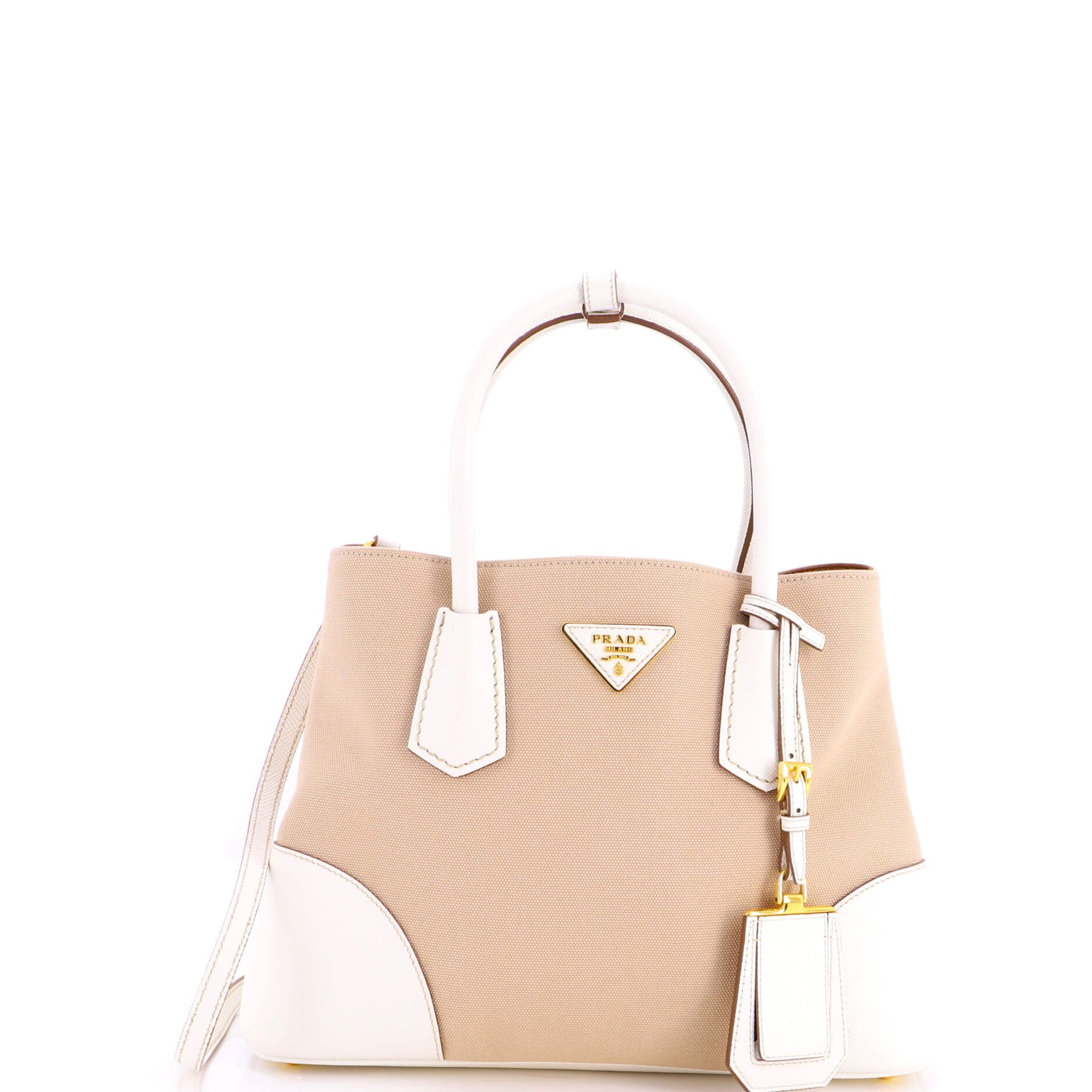 Cuir Double Tote Canvas and Saffiano Leather Medium