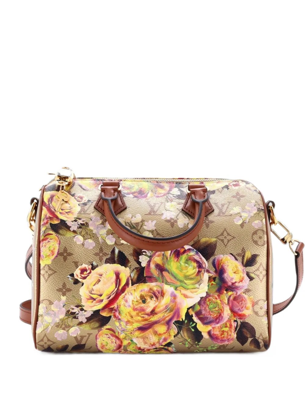 Louis Vuitton Speedy Bandouliere Bag Limited Edition Flowers Monogram Canvas 25 satchel