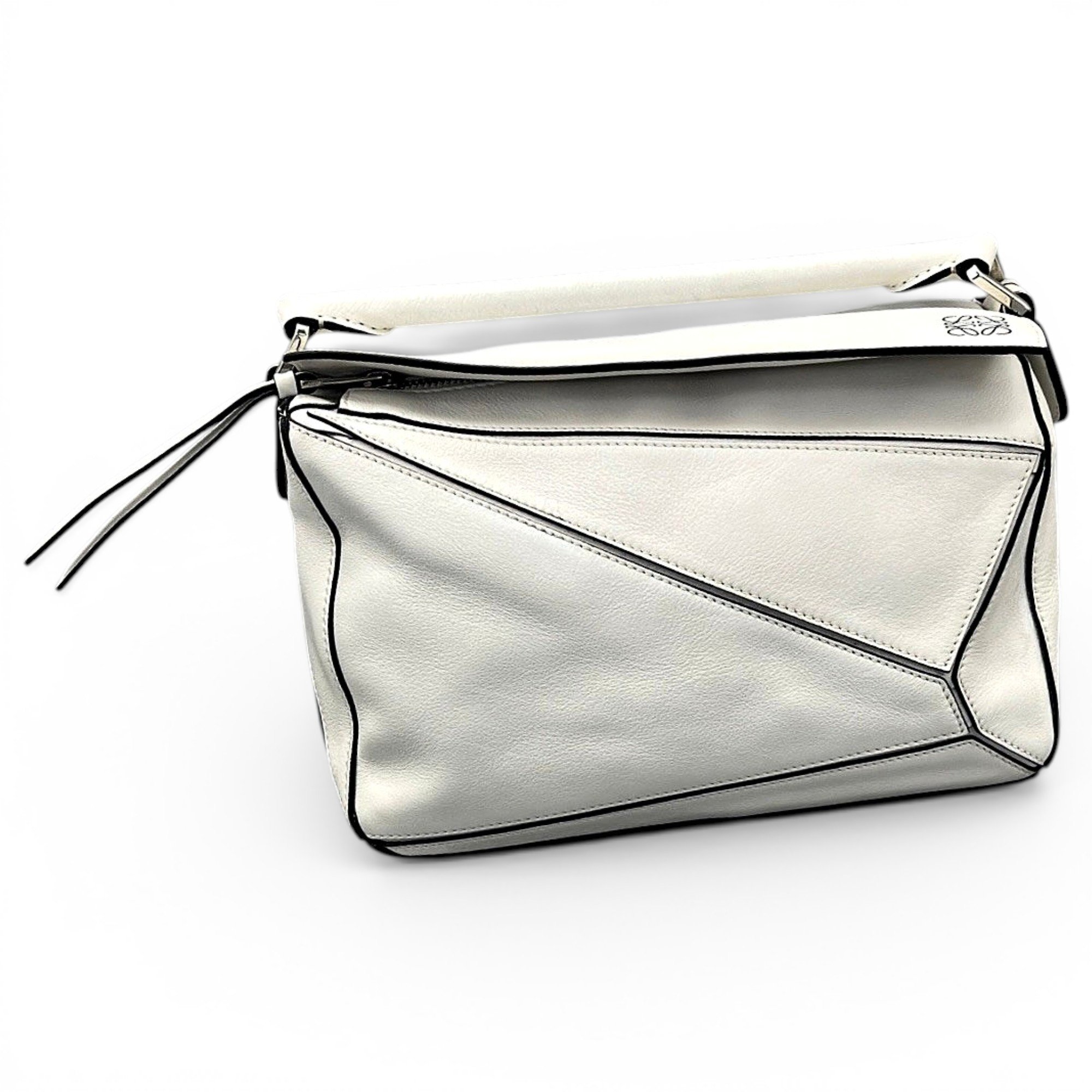 Puzzle leather handbag