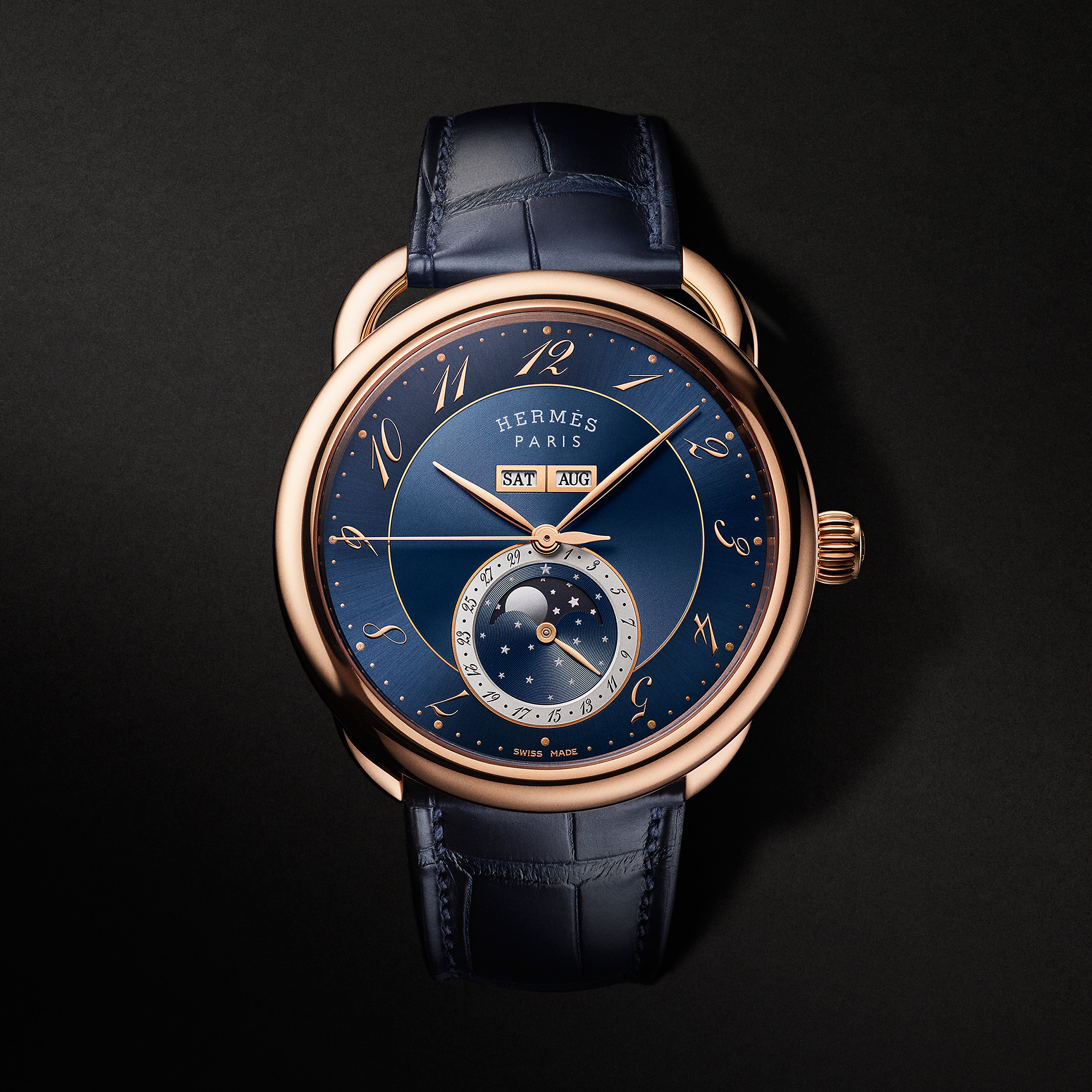 Arceau Grande Lune watch, 43 mm