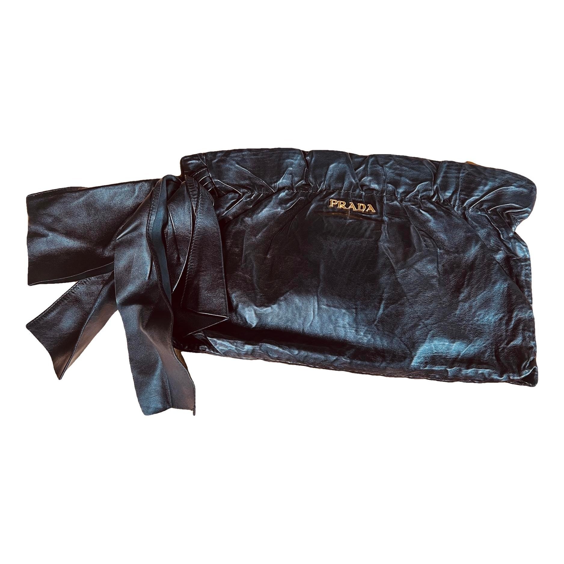 Leather clutch bag