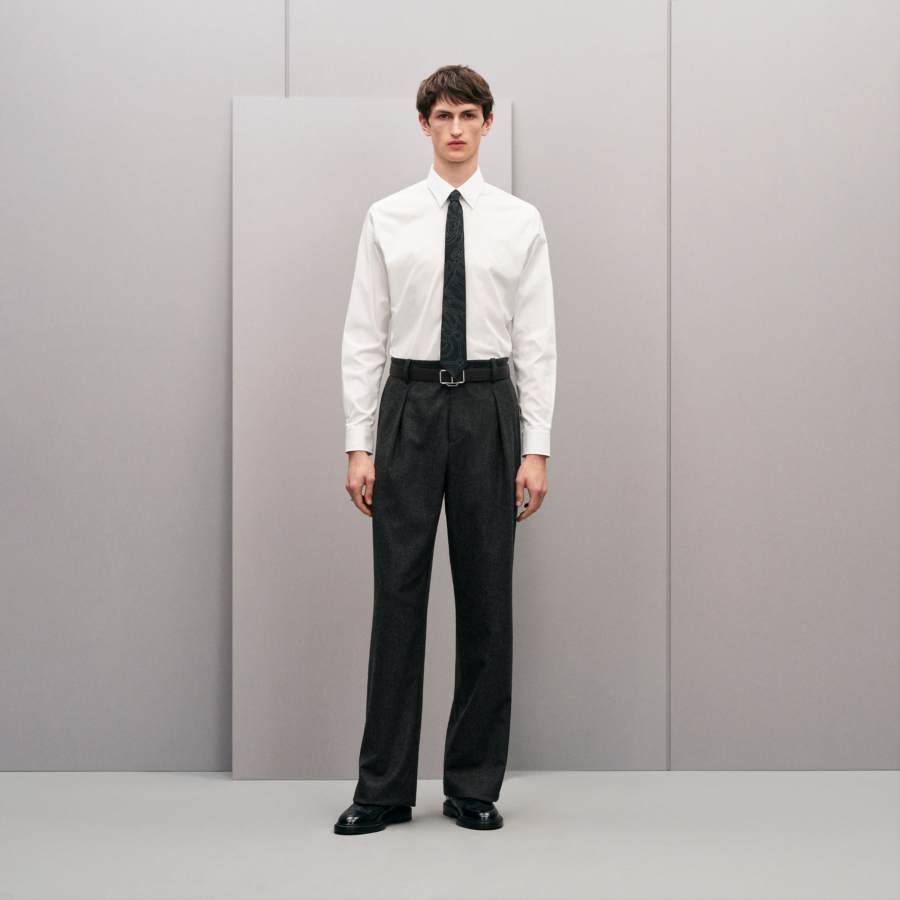 Fitted shirt with Faubourg collar