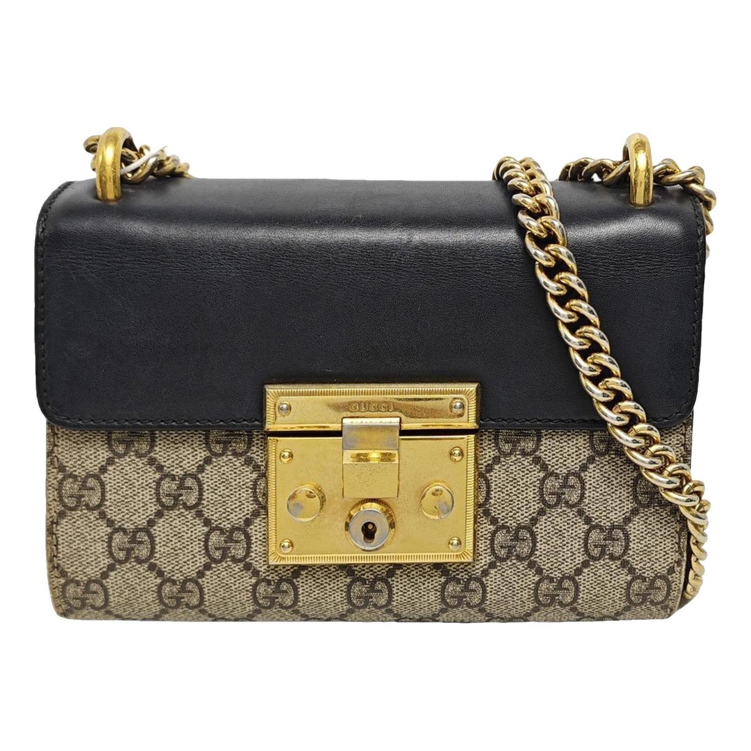 Padlock leather handbag
