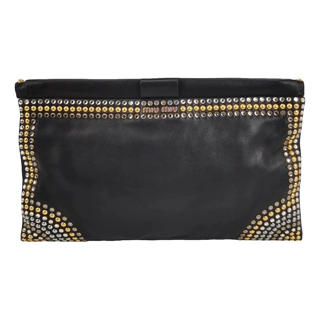Leather clutch bag