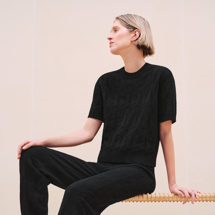 Noir "H" Short-sleeve Sweater