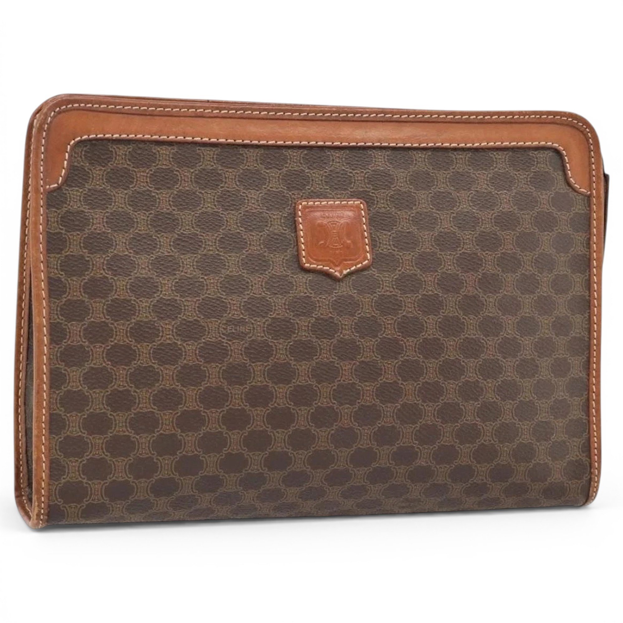Leather clutch bag