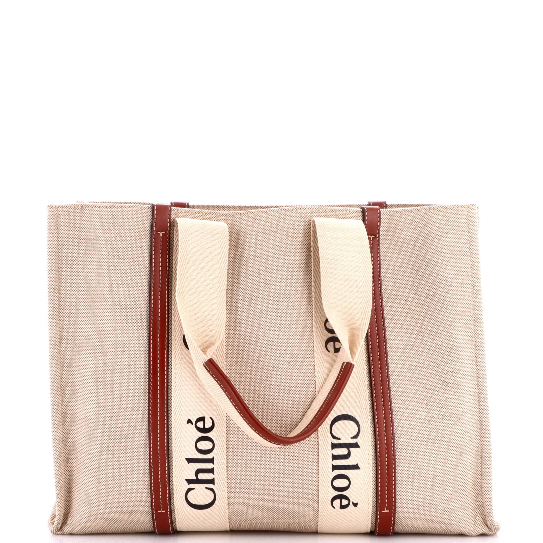 Woody Tote Canvas with Leather Large