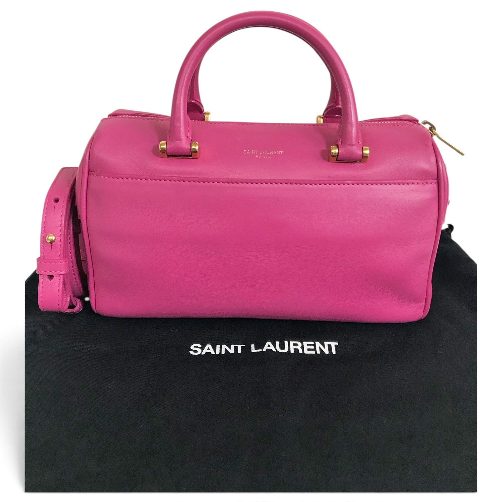 Duffle leather bowling bag