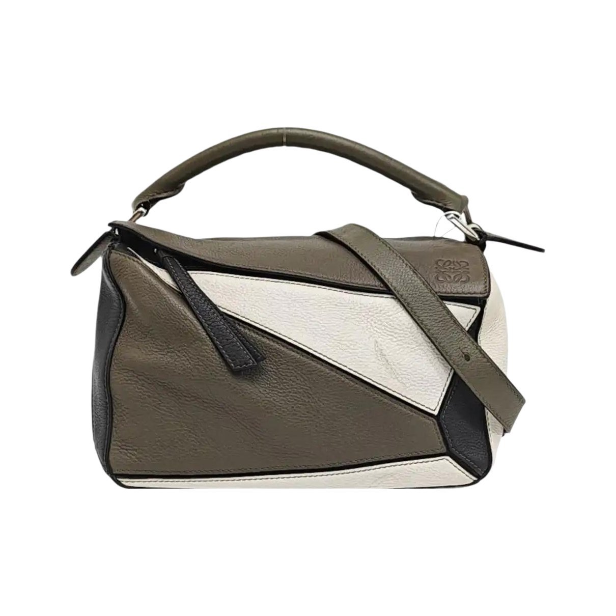 Puzzle leather handbag