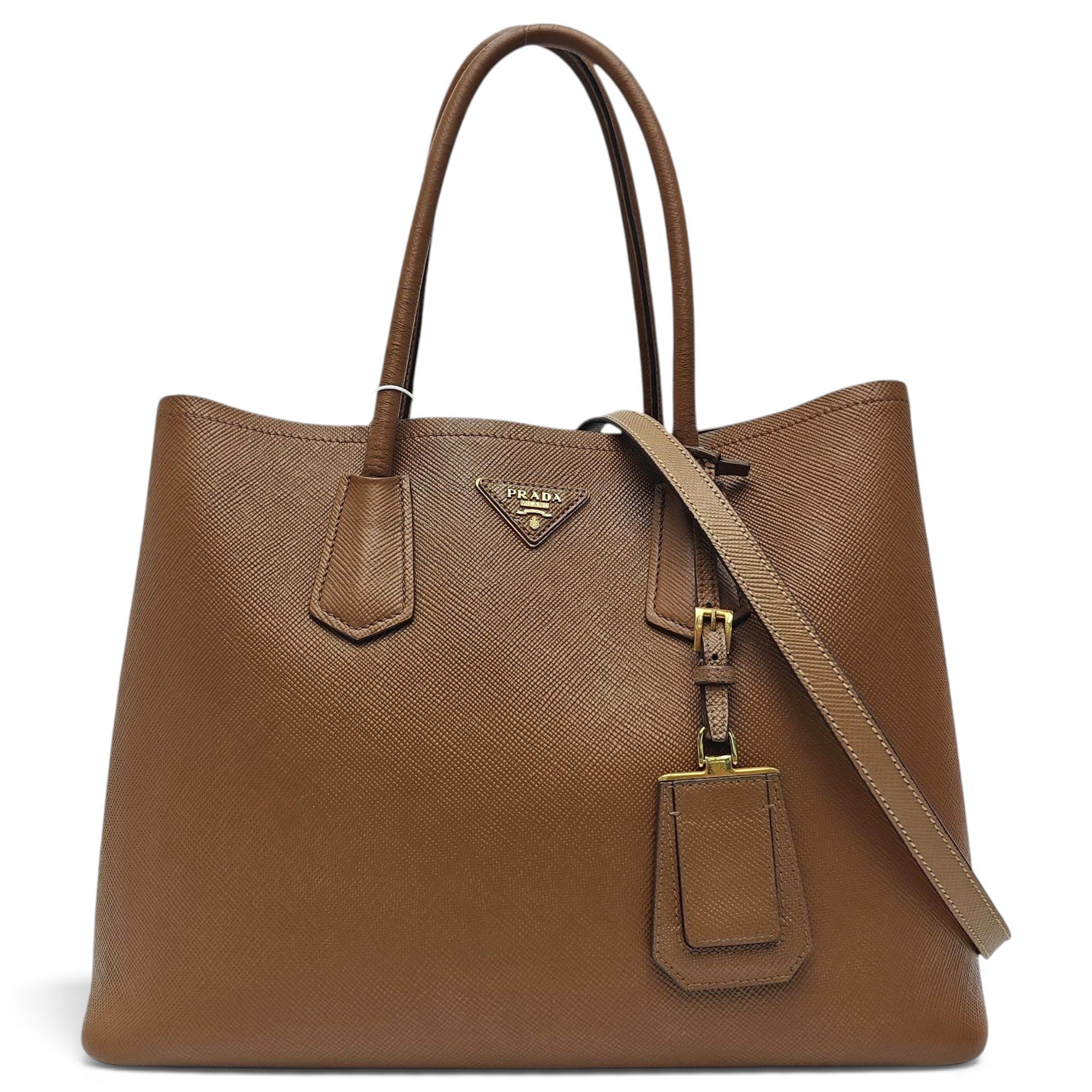 Double leather handbag