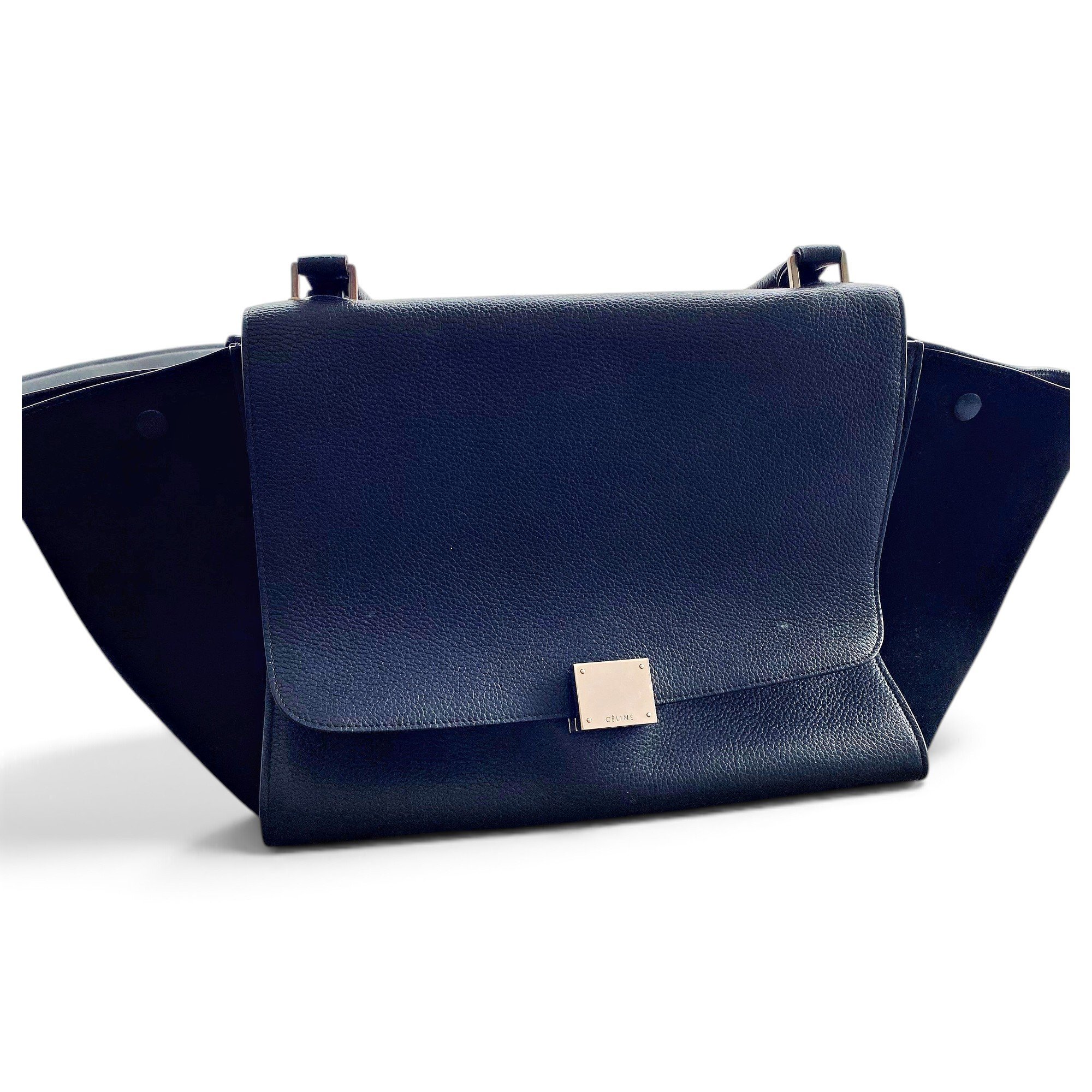 Trapèze leather handbag