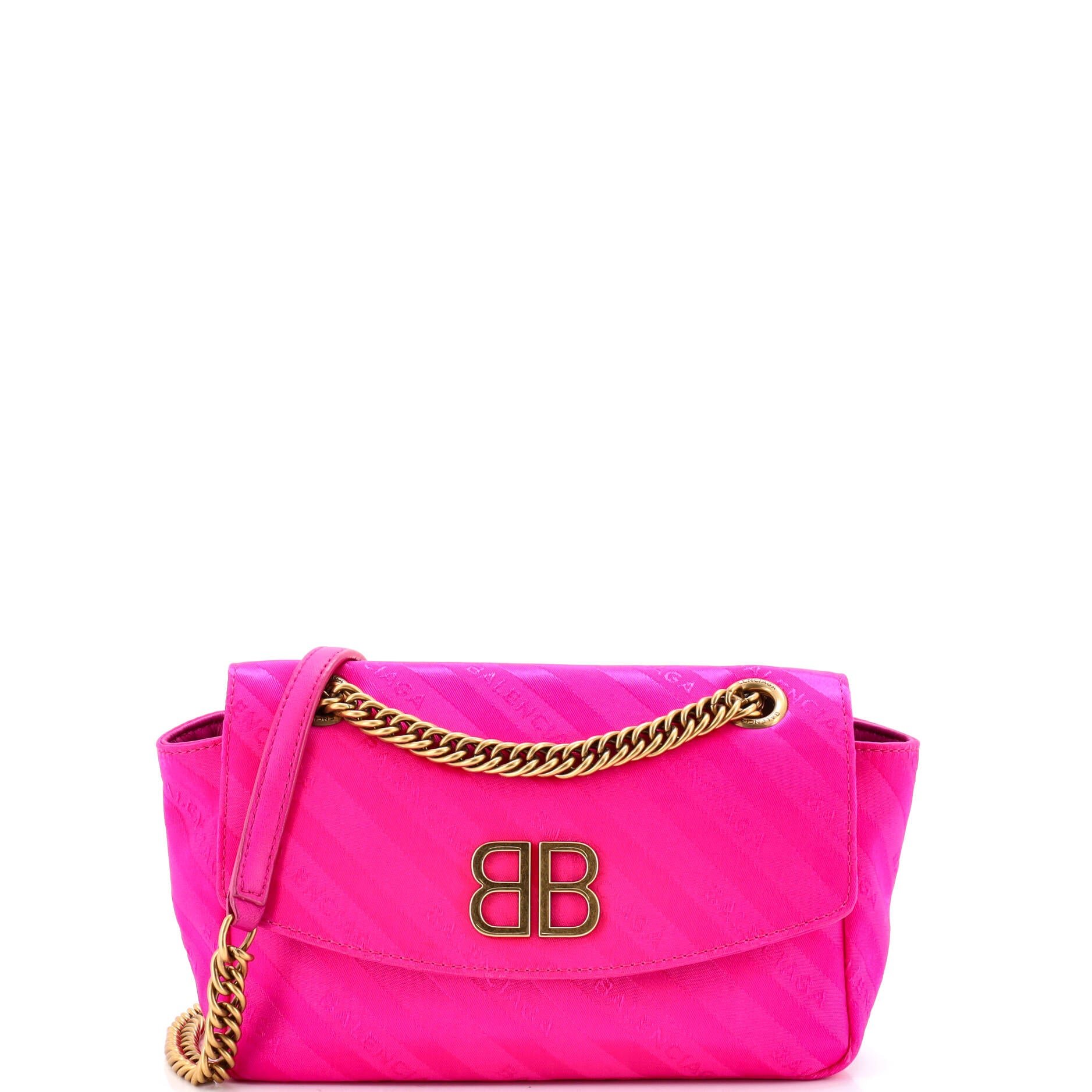 BB Chain Round Shoulder Bag Jacquard Small