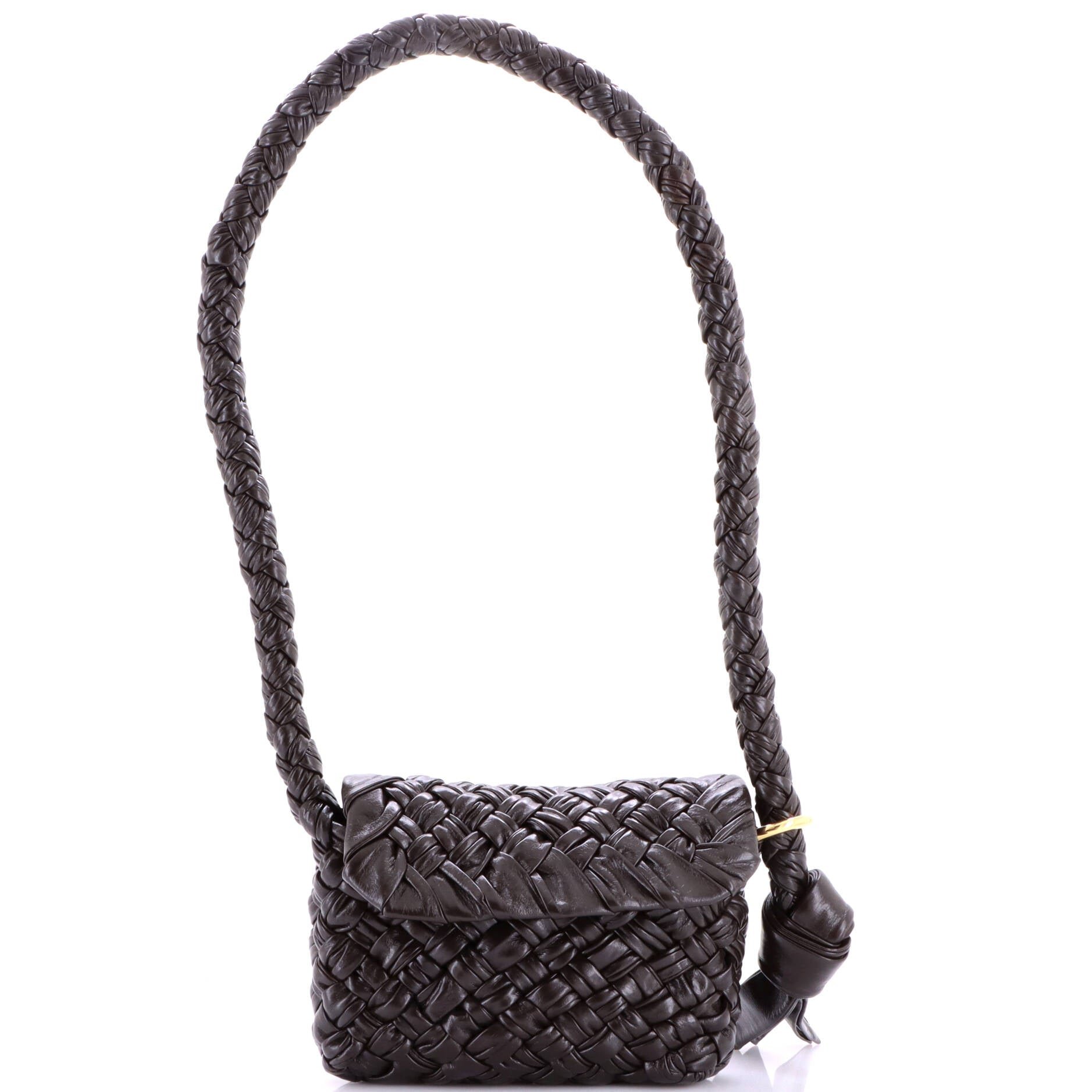 Kalimero Citta Shoulder Bag Intrecciato Plisse Leather