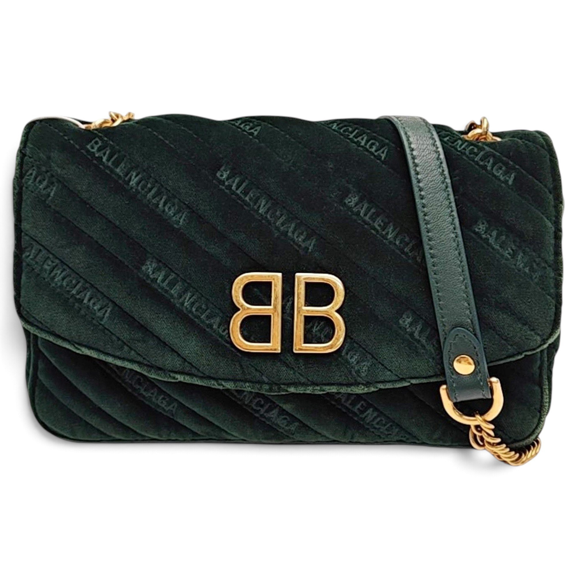 BB chain velvet handbag
