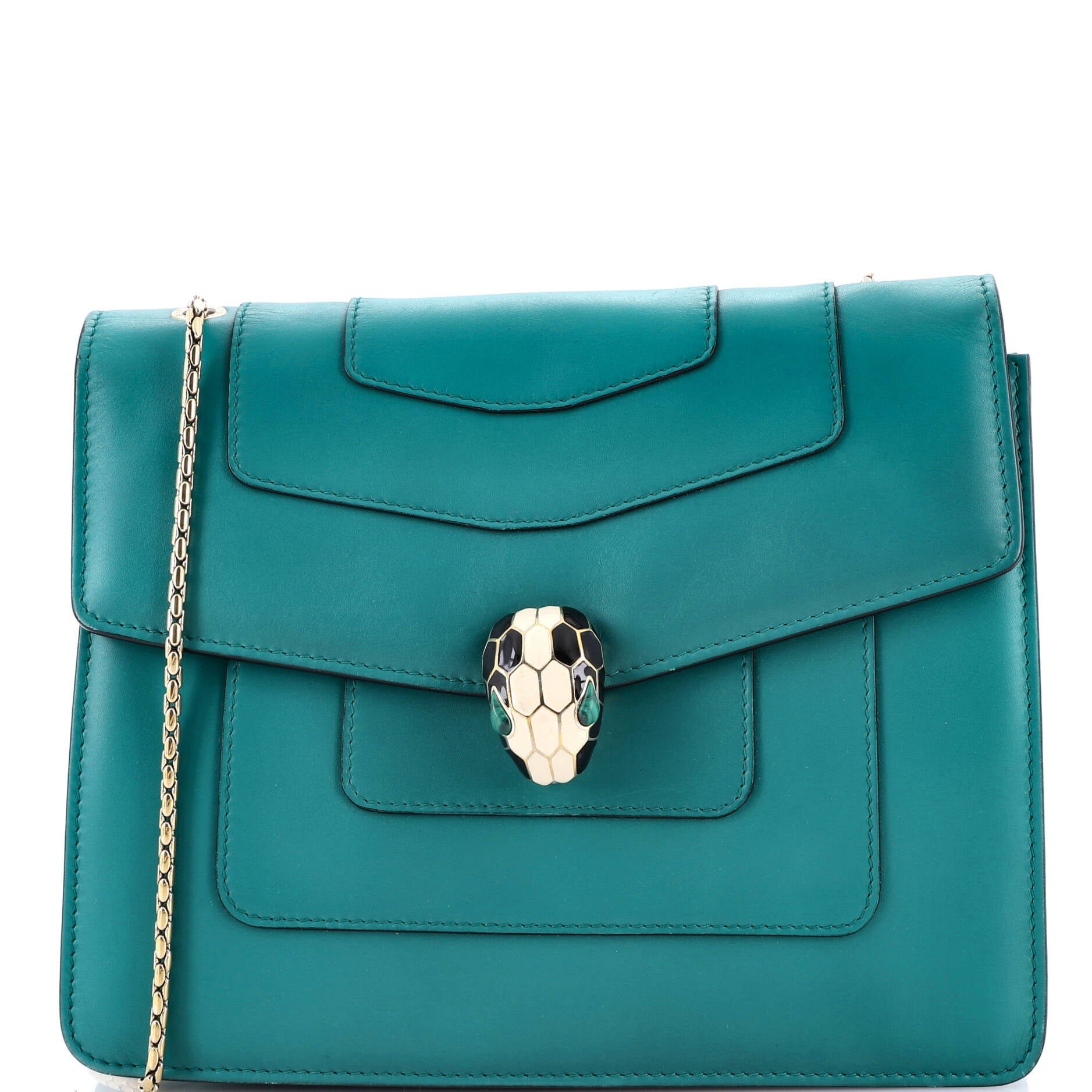 Bvlgari Serpenti Forever Square Shoulder Bag Leather Medium