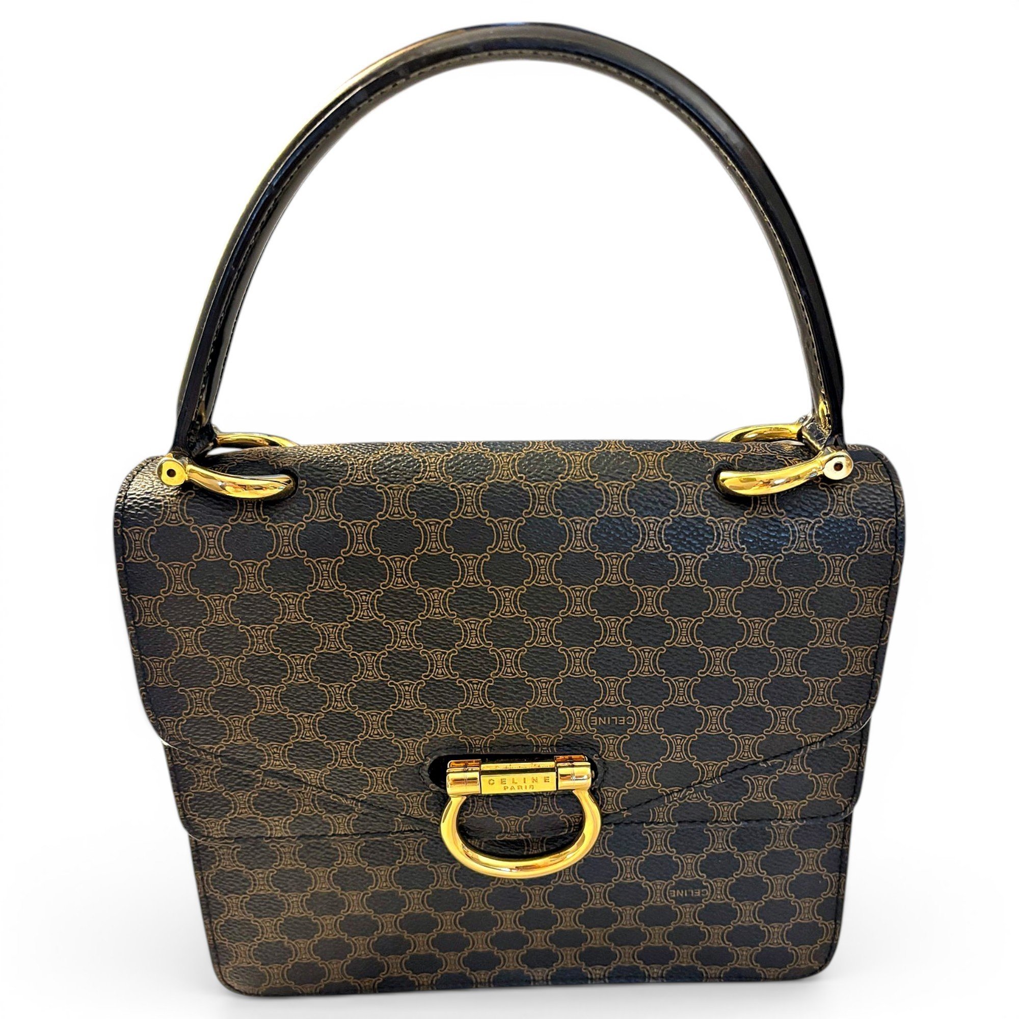 Gusset leather handbag