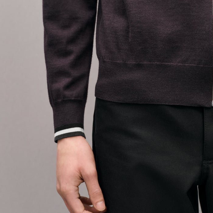 Prunoir "Rayures & Twist" Zipped Jacket