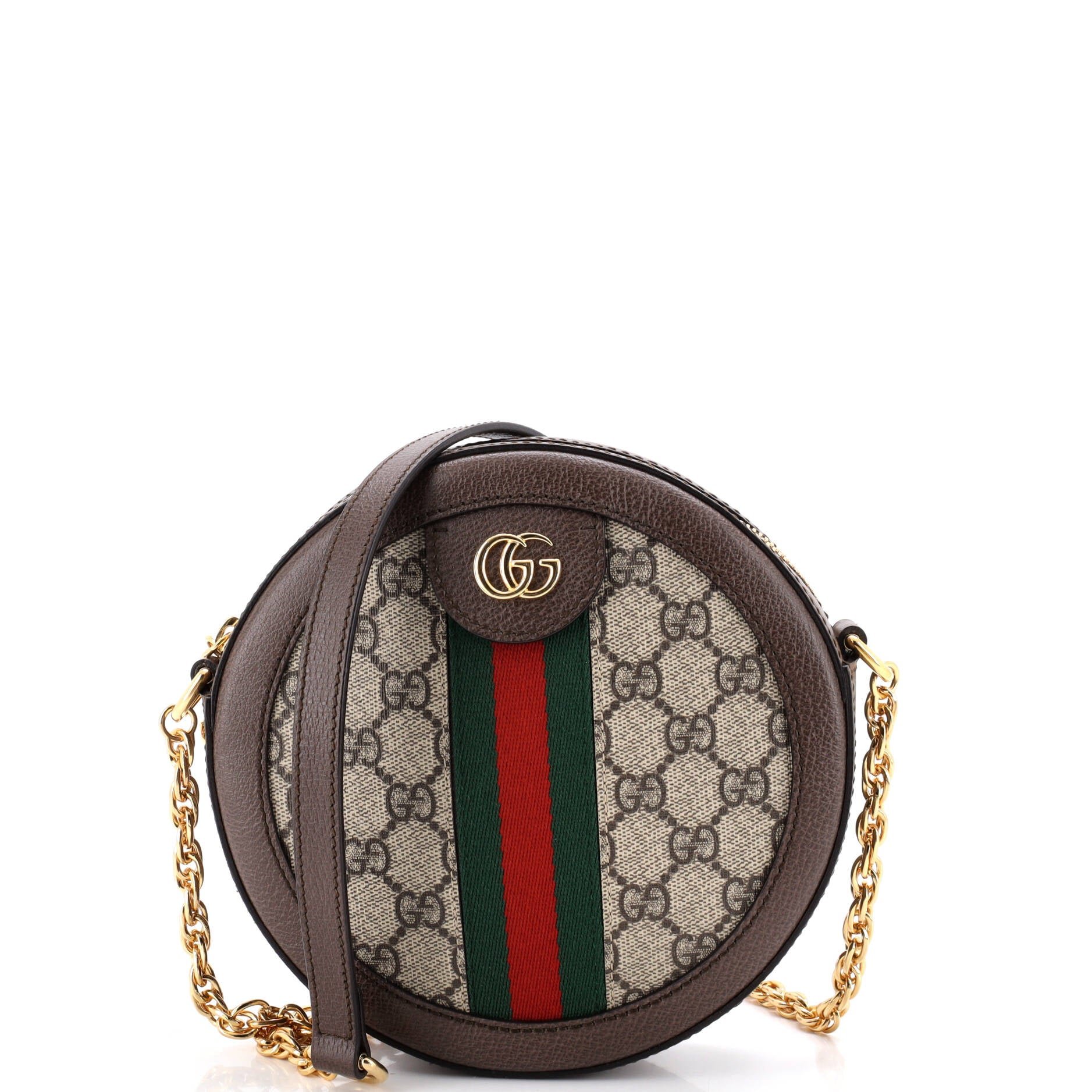 Ophidia Round Shoulder Bag GG Coated Canvas Mini