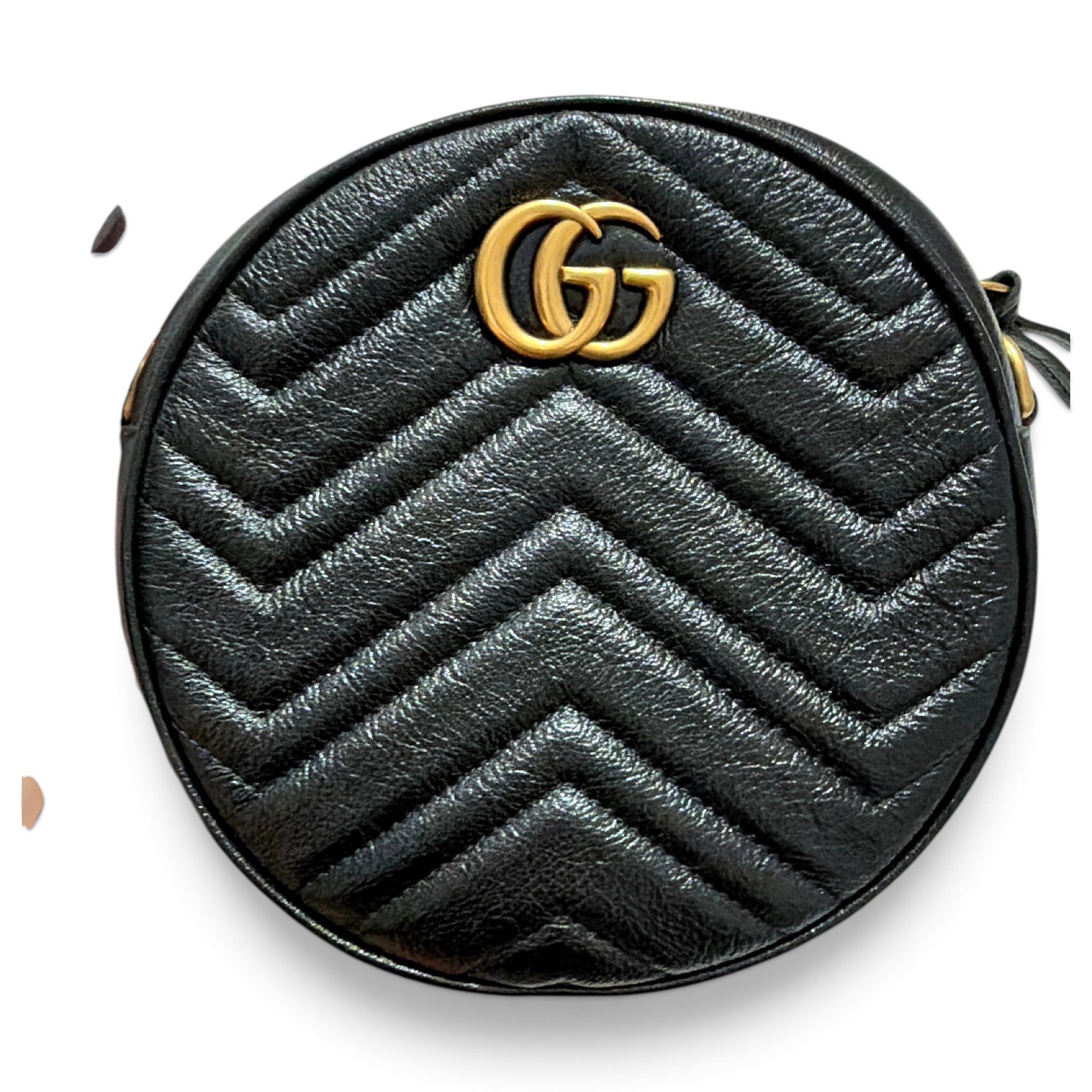 GG Marmont Round pony-style calfskin handbag