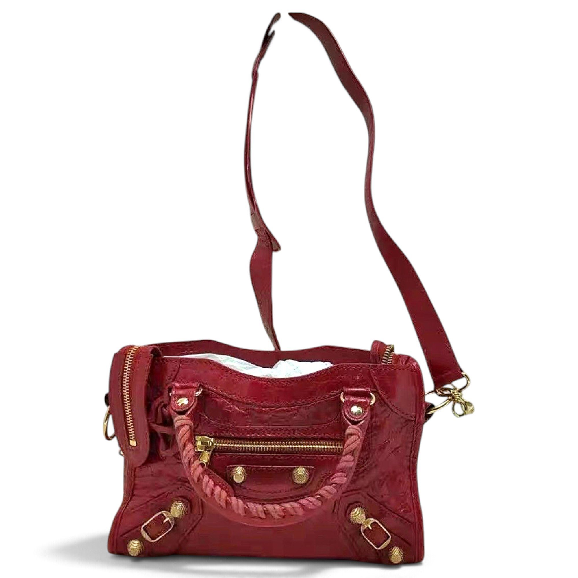 City leather handbag