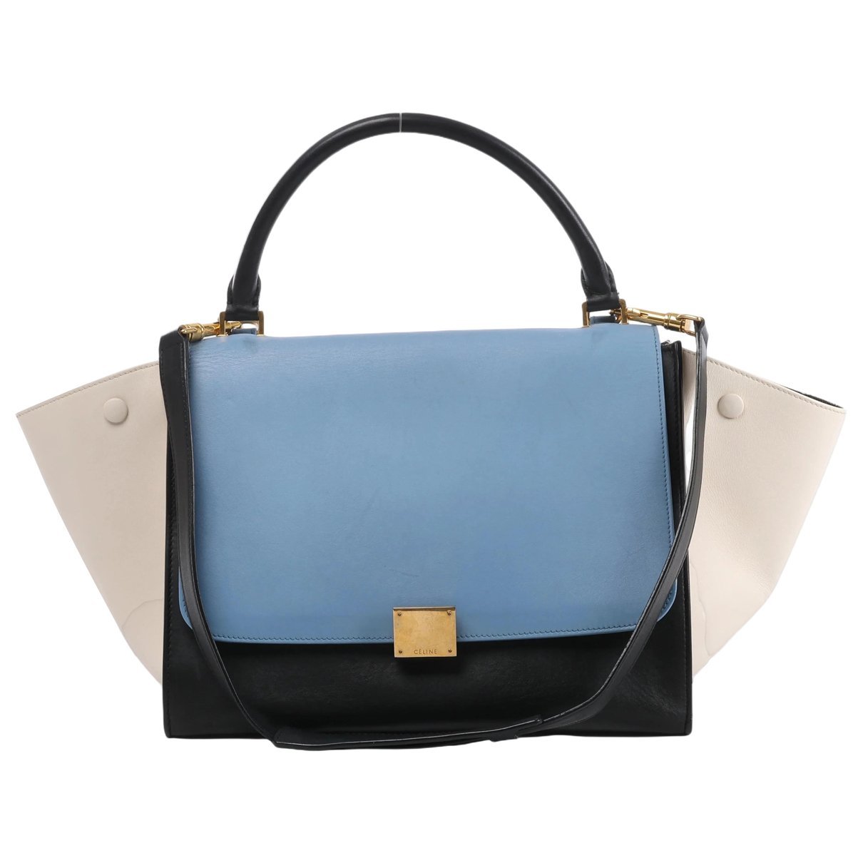 Trapèze leather handbag