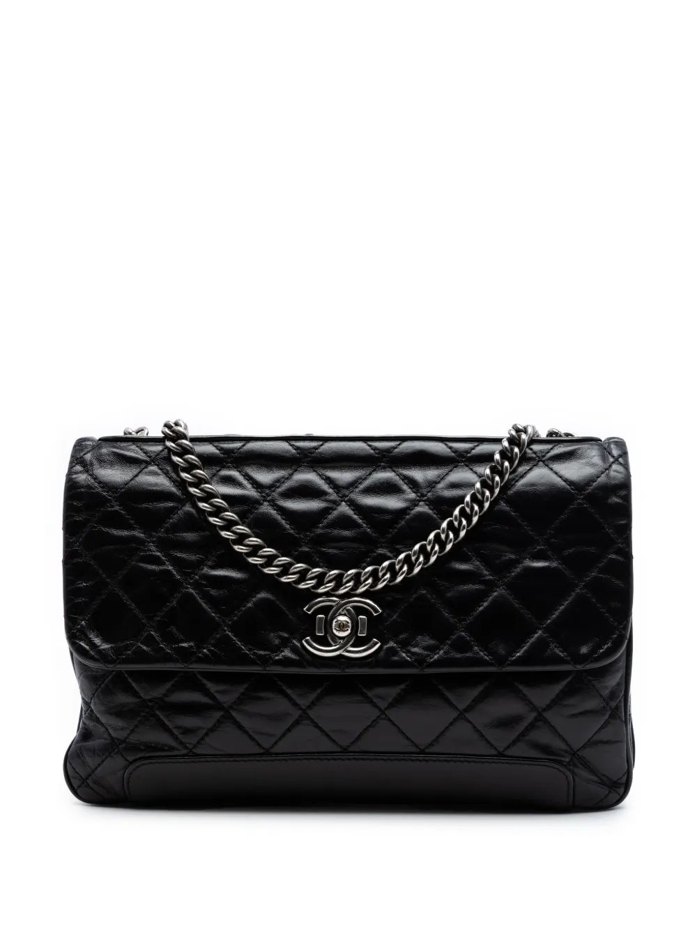 2012-2013 CC Quilted Glazed Calfskin Flap crossbody bag
