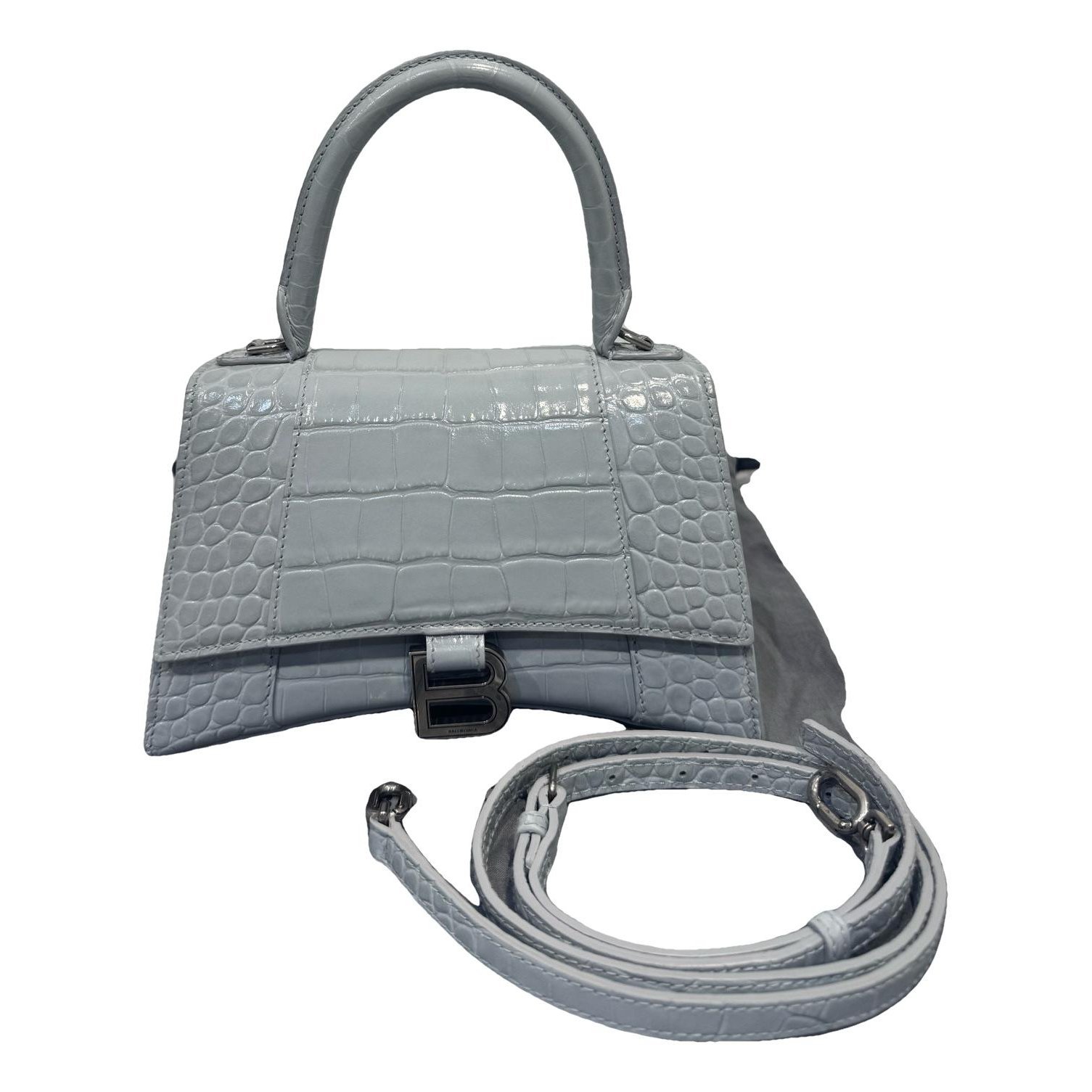 Hourglass leather handbag