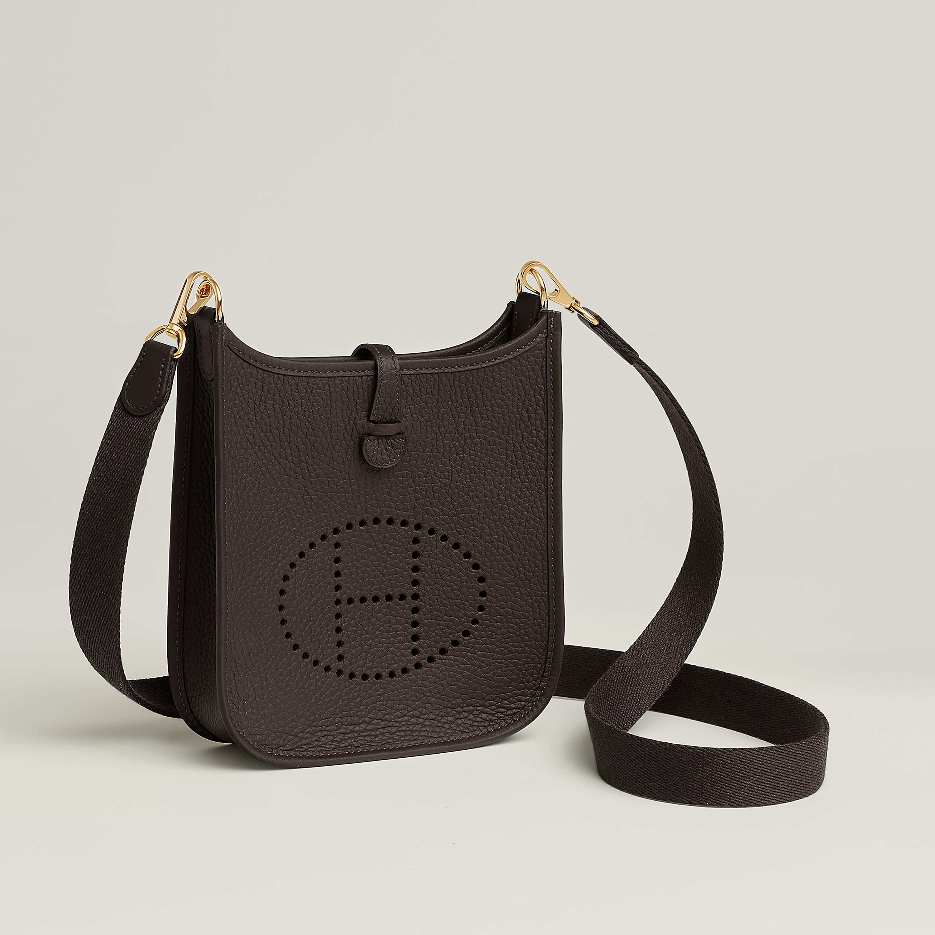 Hermès Evelyne 16 cm canvas Bai / Brun