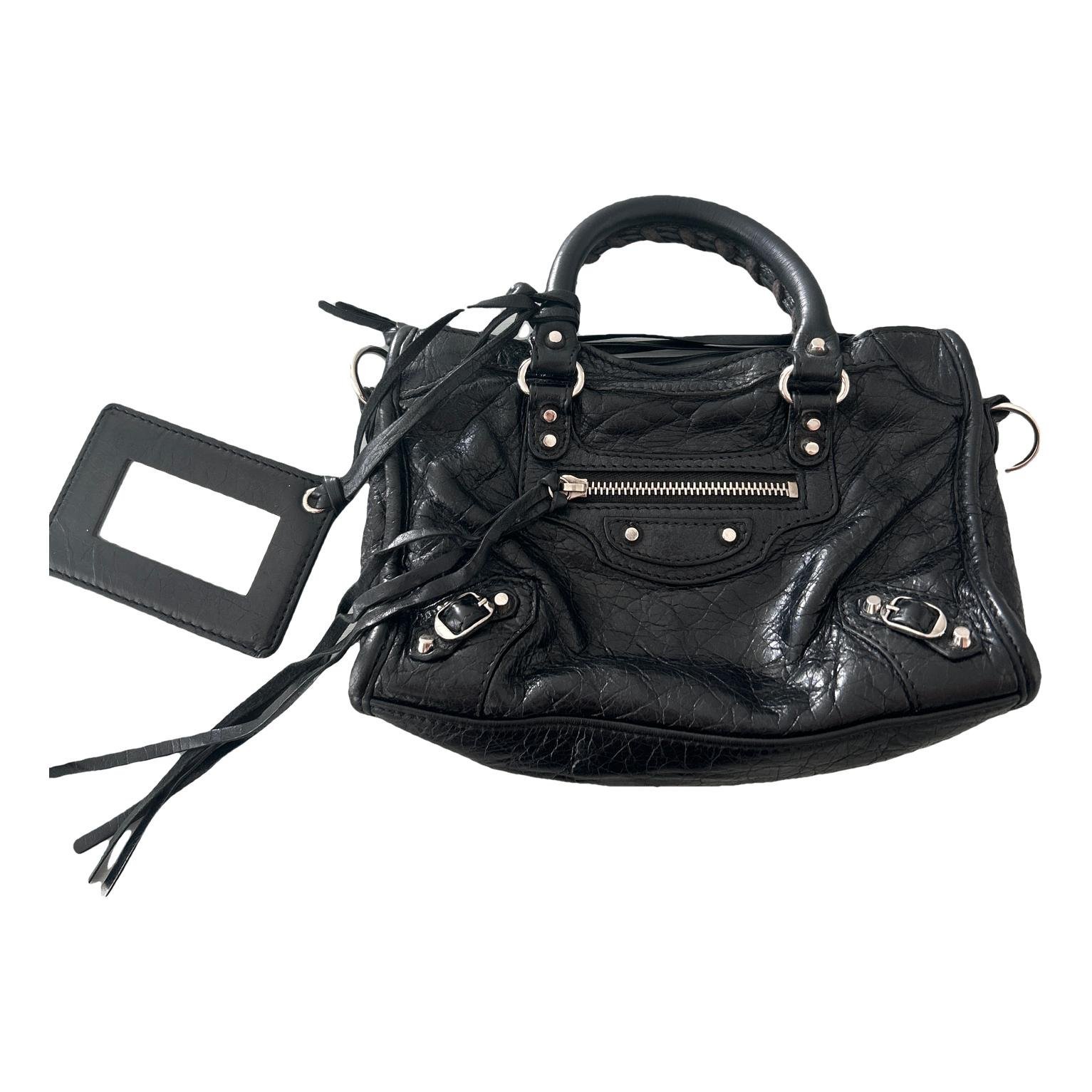 City leather handbag