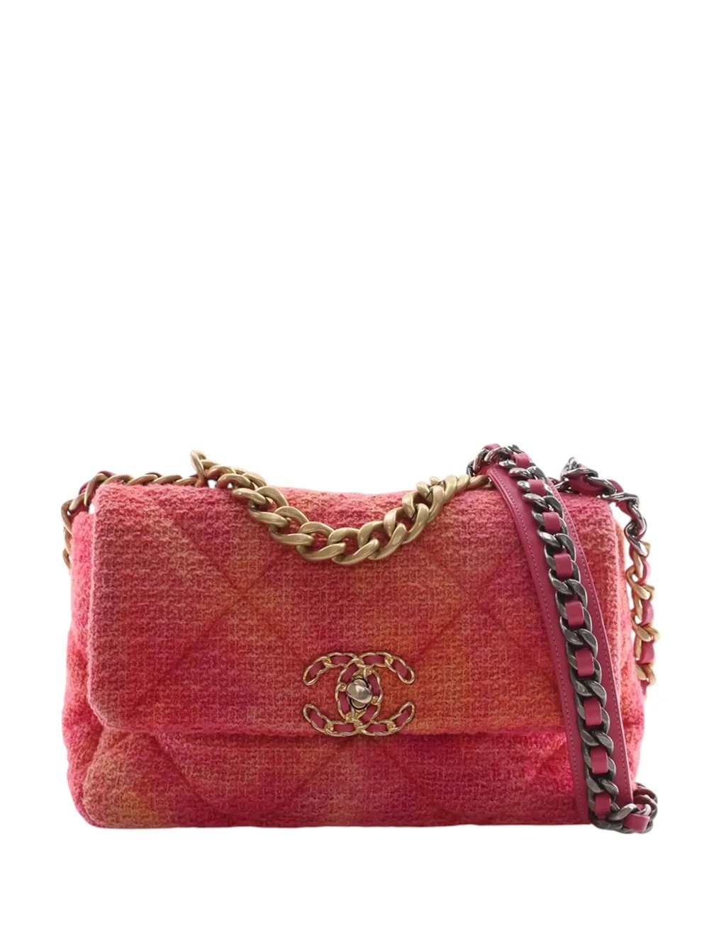 2020 Medium Tweed Ombre 19 Flap satchel