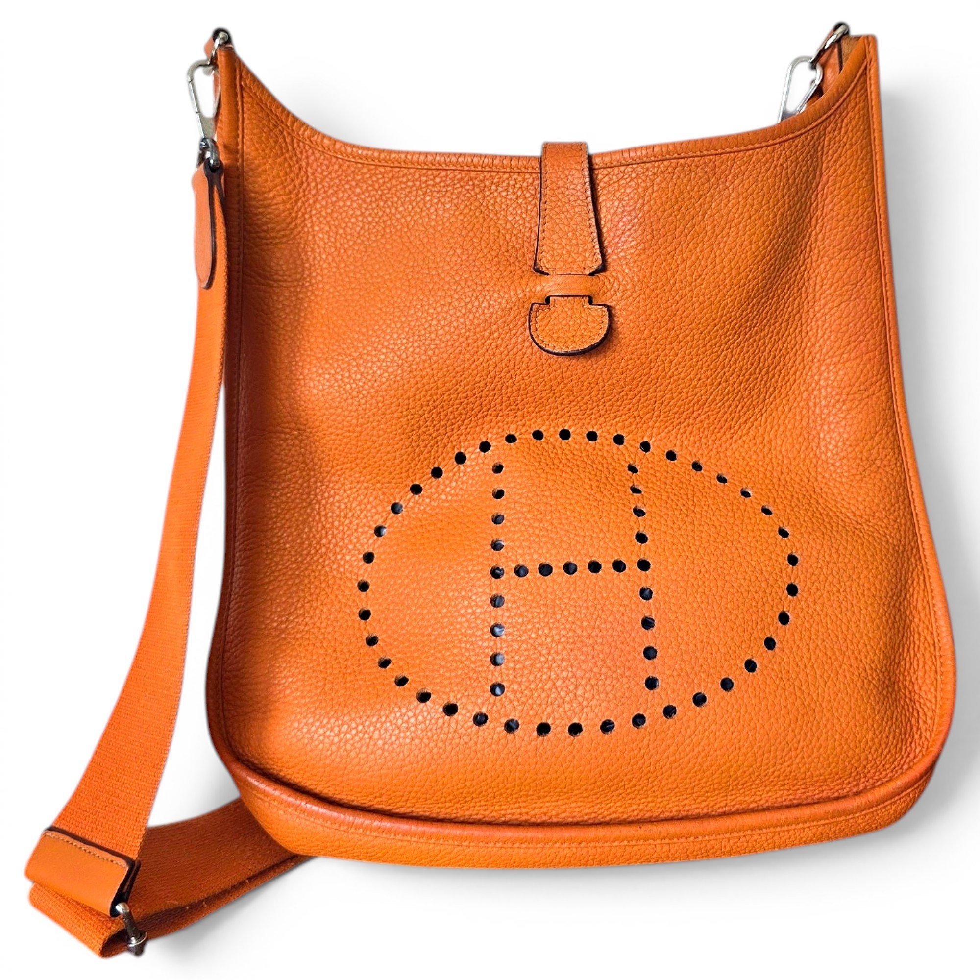Hermes Evelyne Handbag Orange Togo Leather 2013