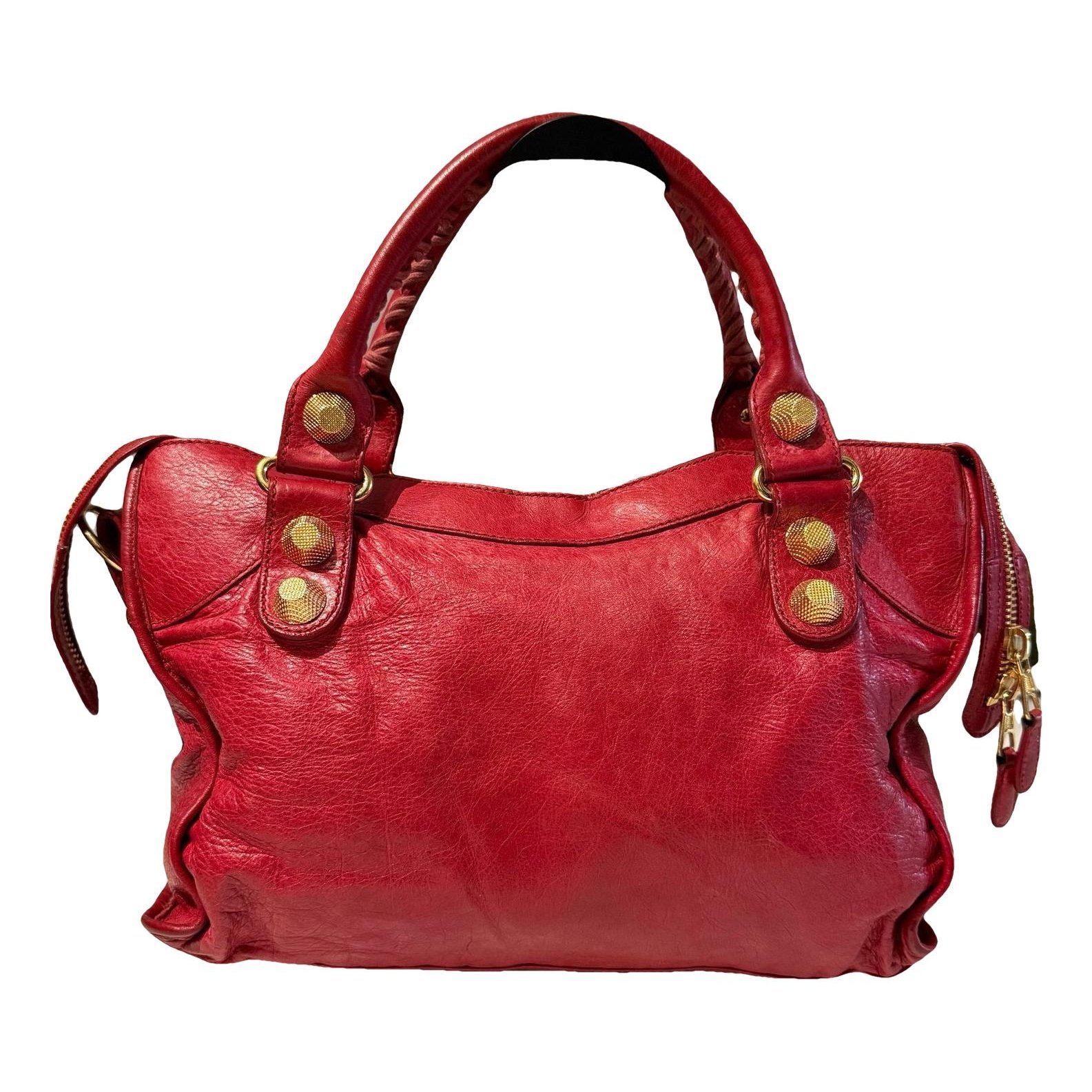City leather handbag