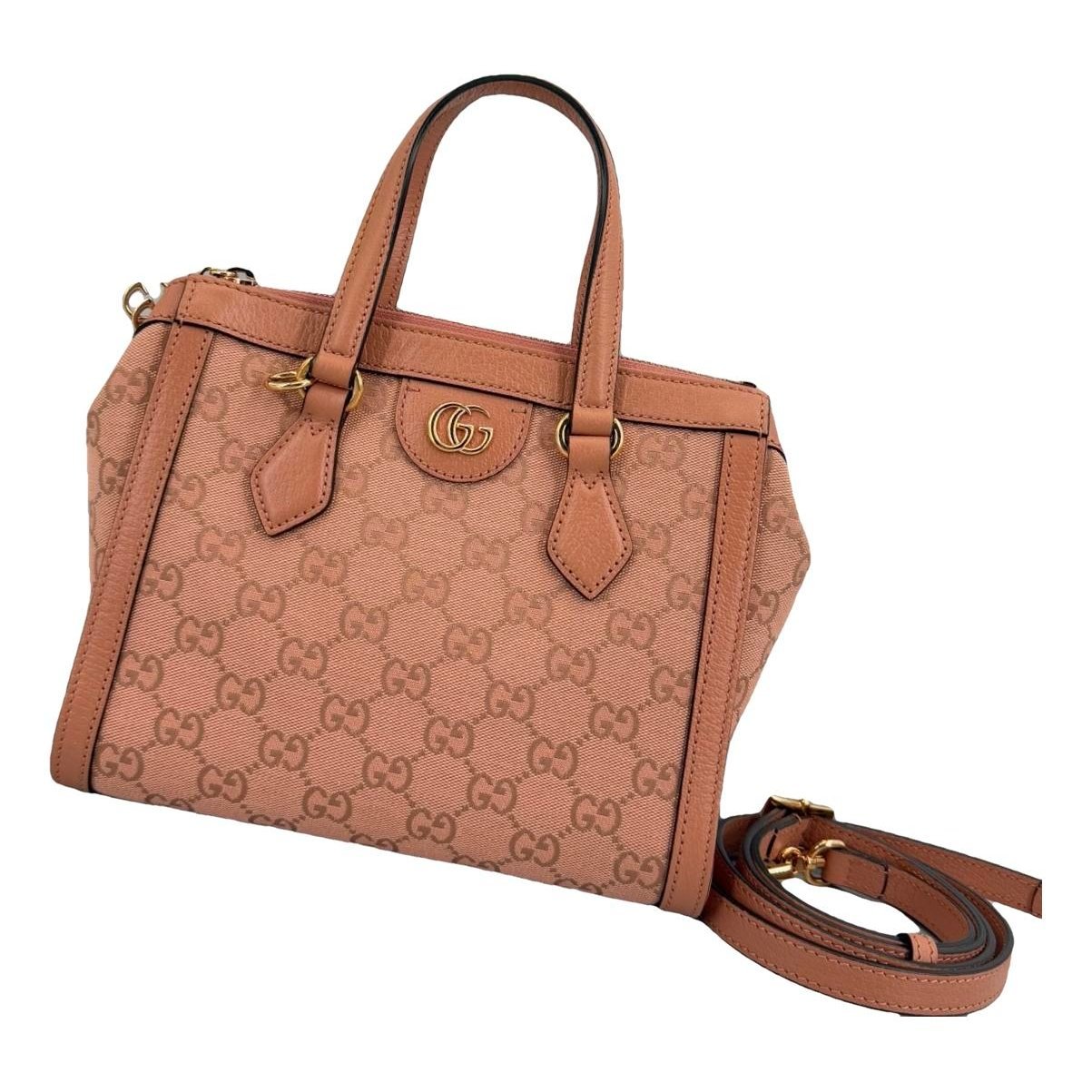 Ophidia Top Handle leather handbag