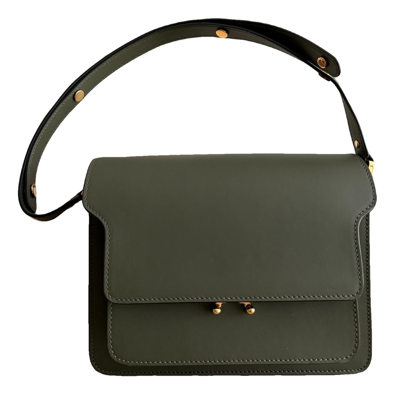 Trunk leather crossbody bag