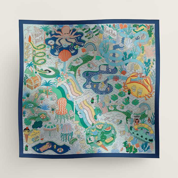 Splash Park Double Face Scarf 90