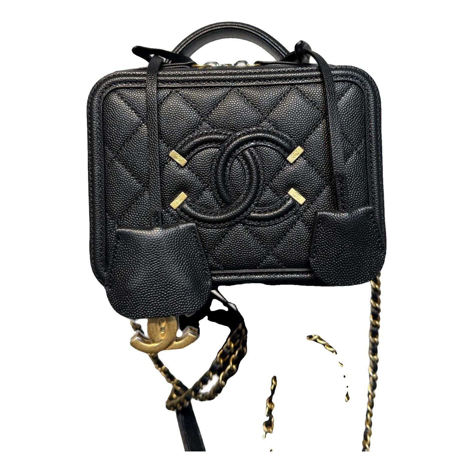 Vanity leather handbag