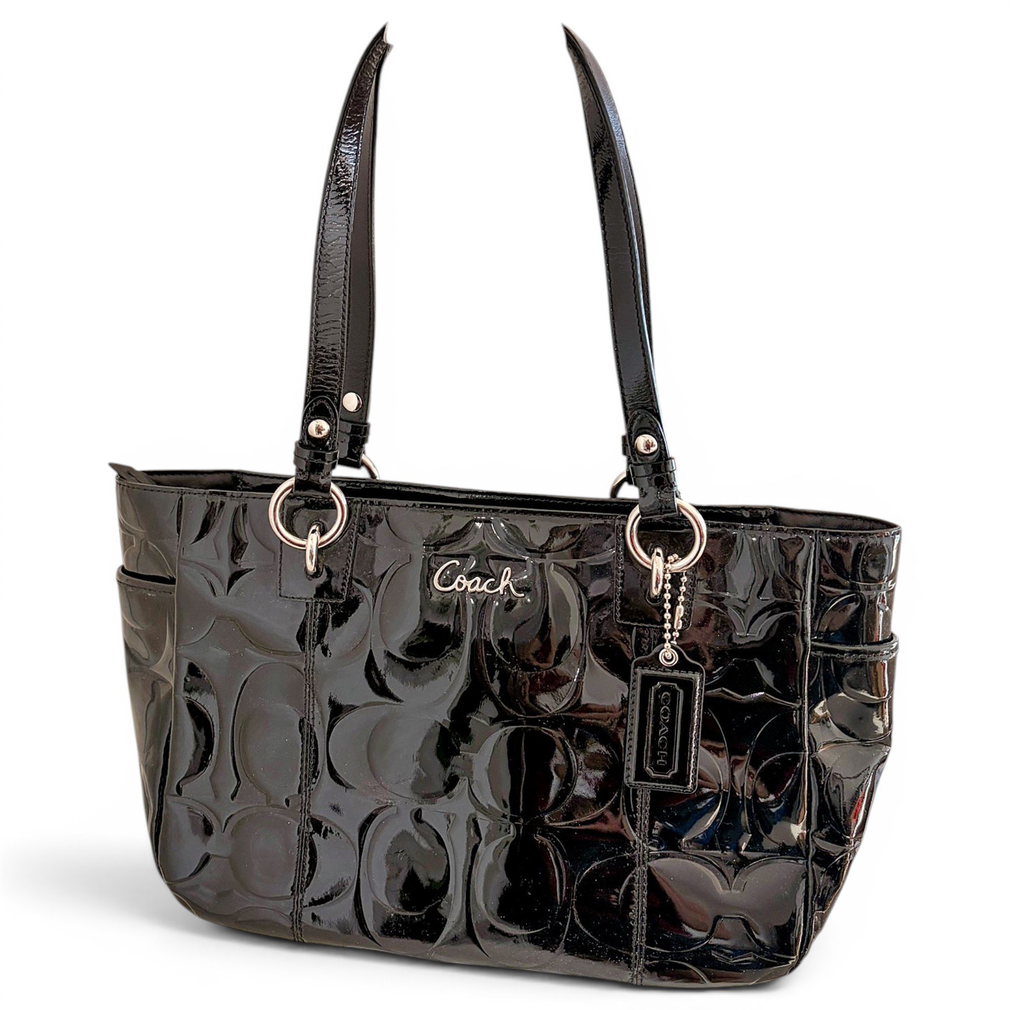 Patent leather handbag