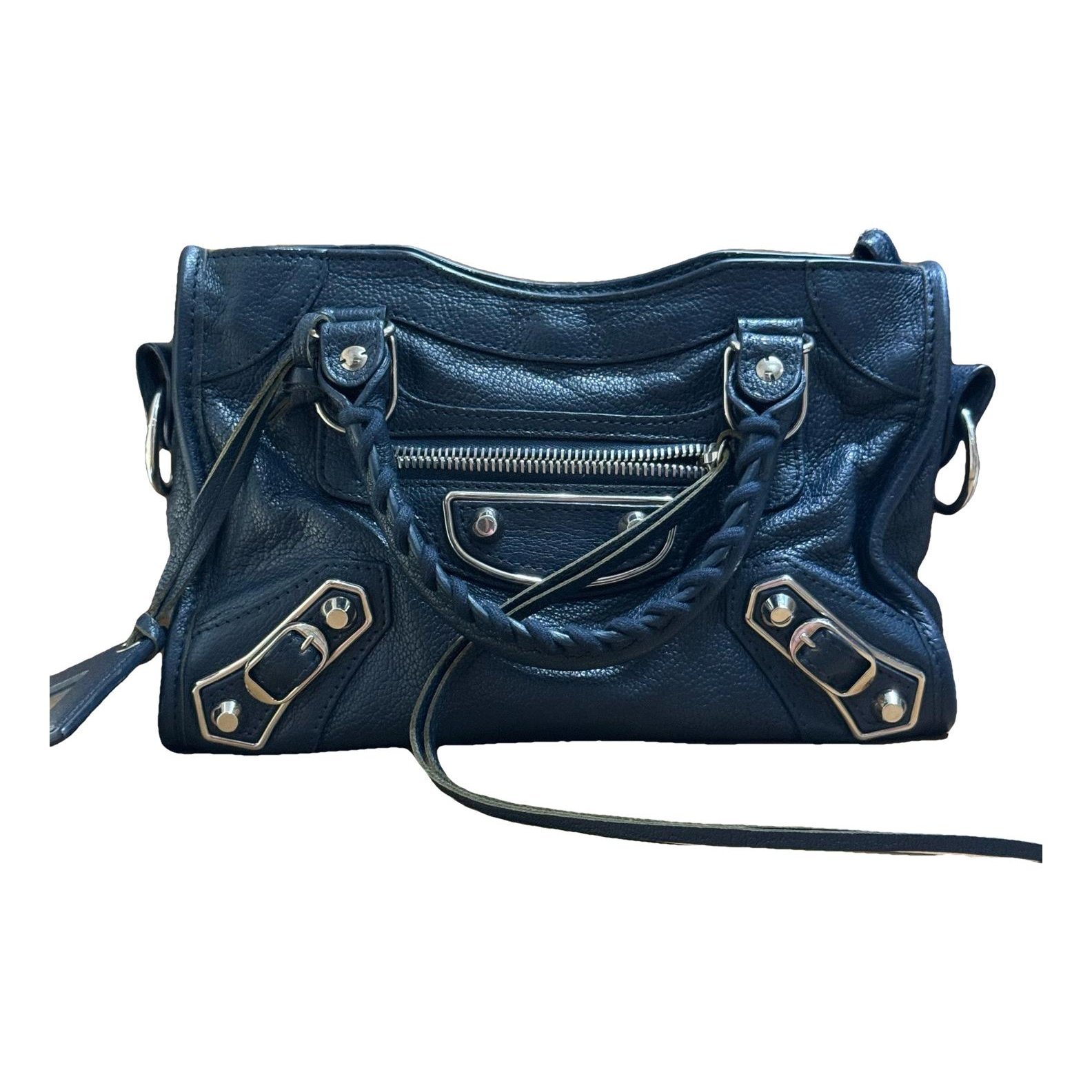 City leather handbag