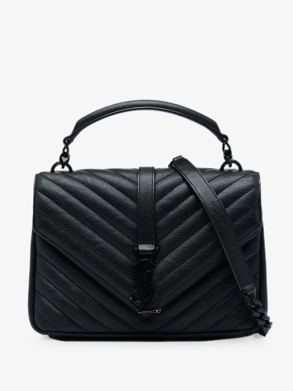 2016 Medium Chevron Sheepskin Monogram Monochrome College Bag satchel
