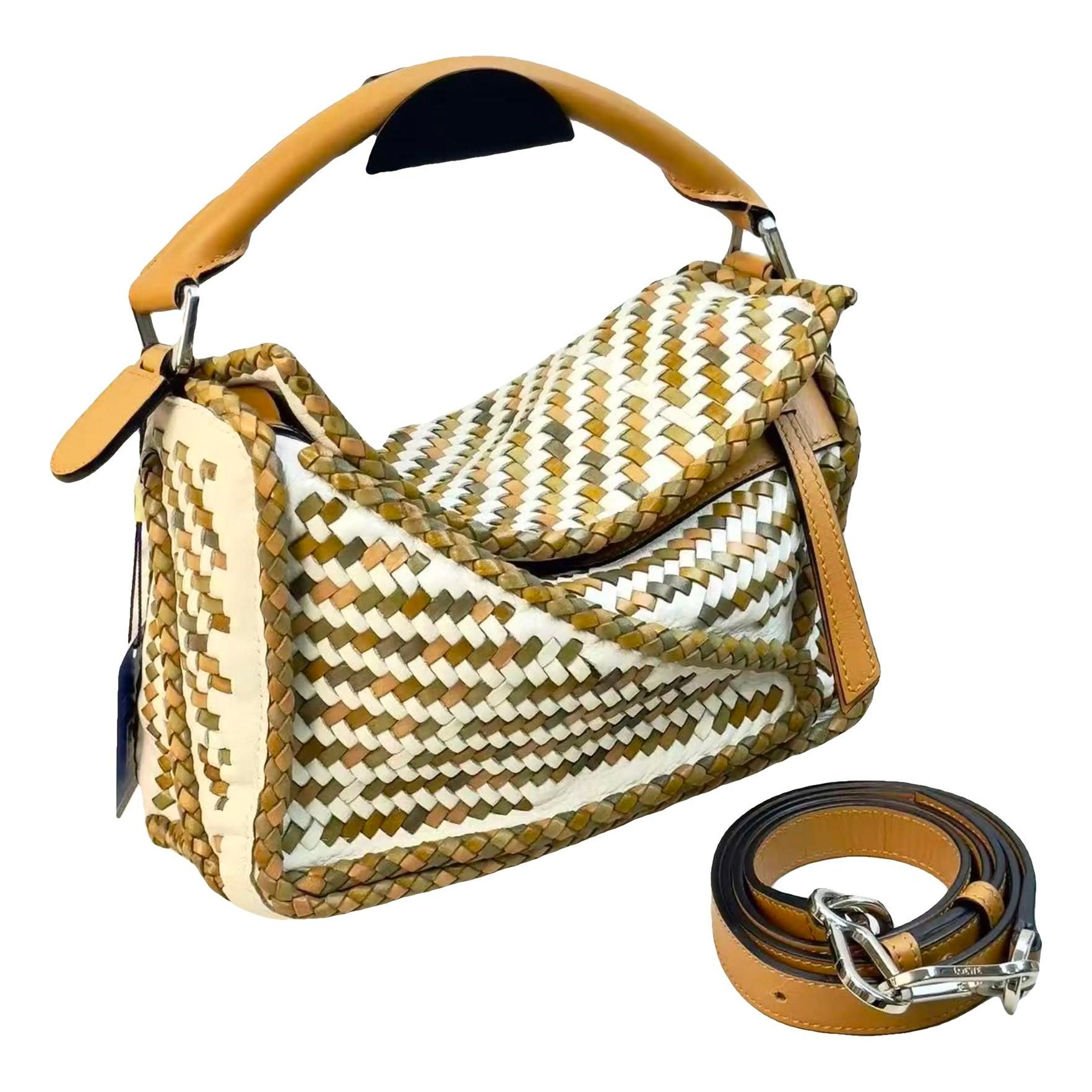 Puzzle leather crossbody bag