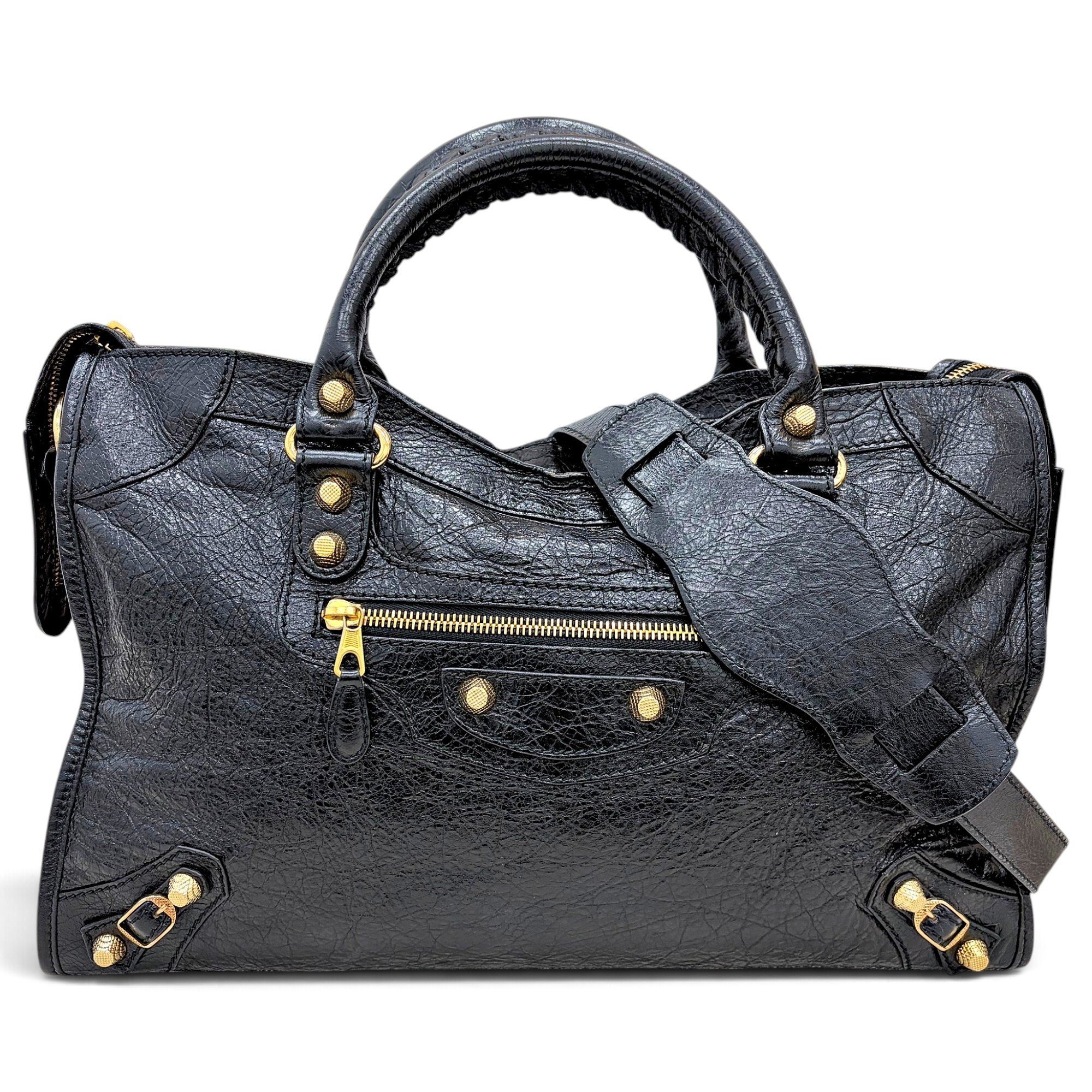 City leather handbag