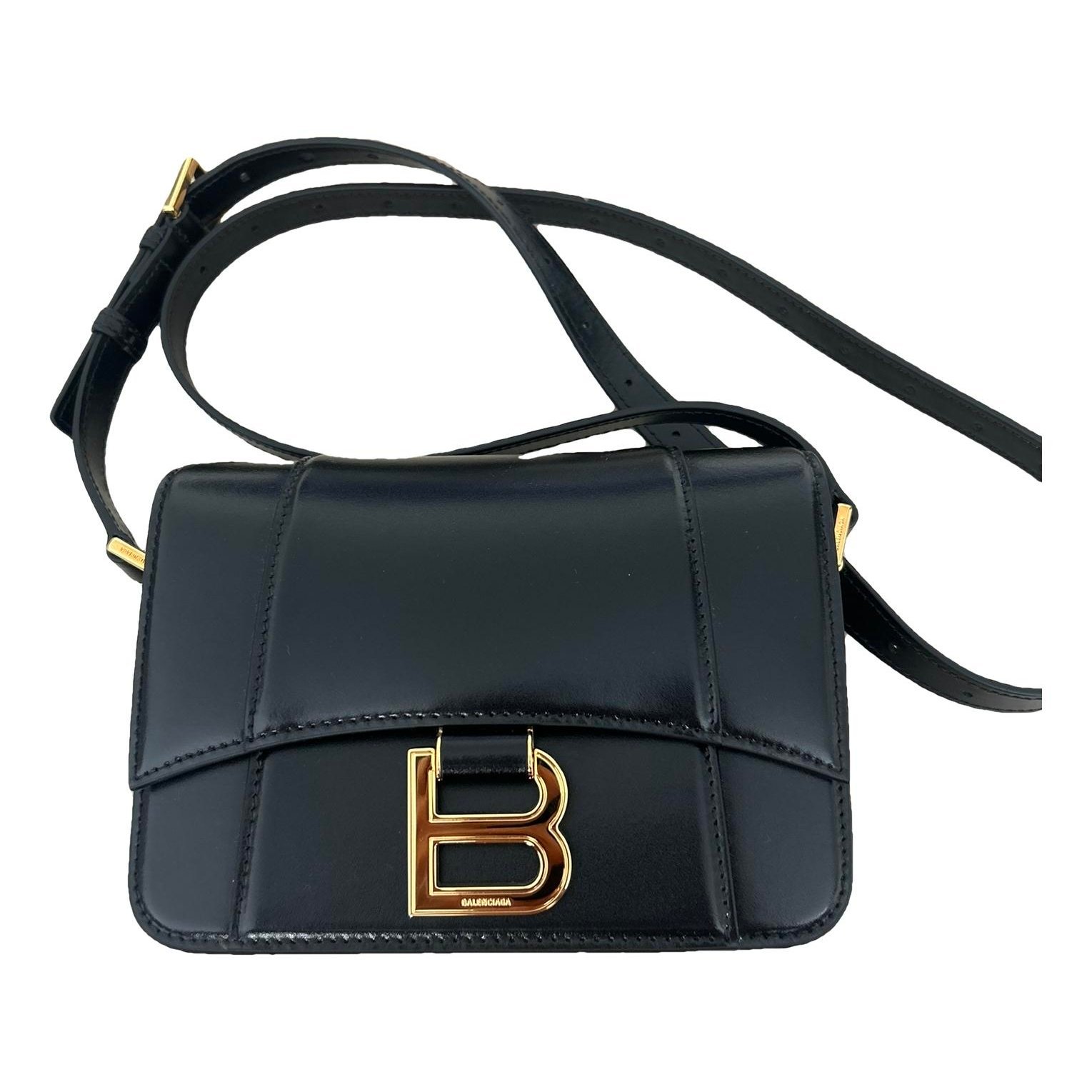 Hourglass leather handbag