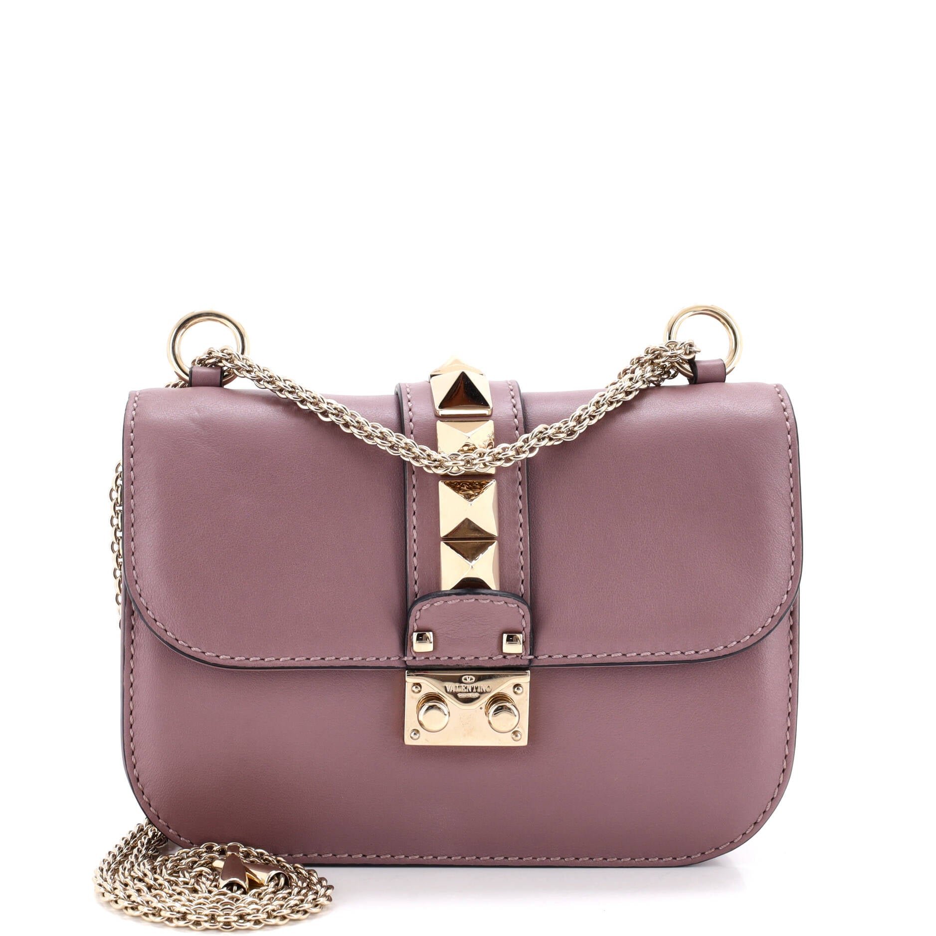 Glam Lock Shoulder Bag Leather Small