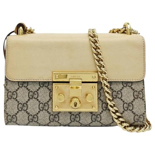 Padlock leather handbag