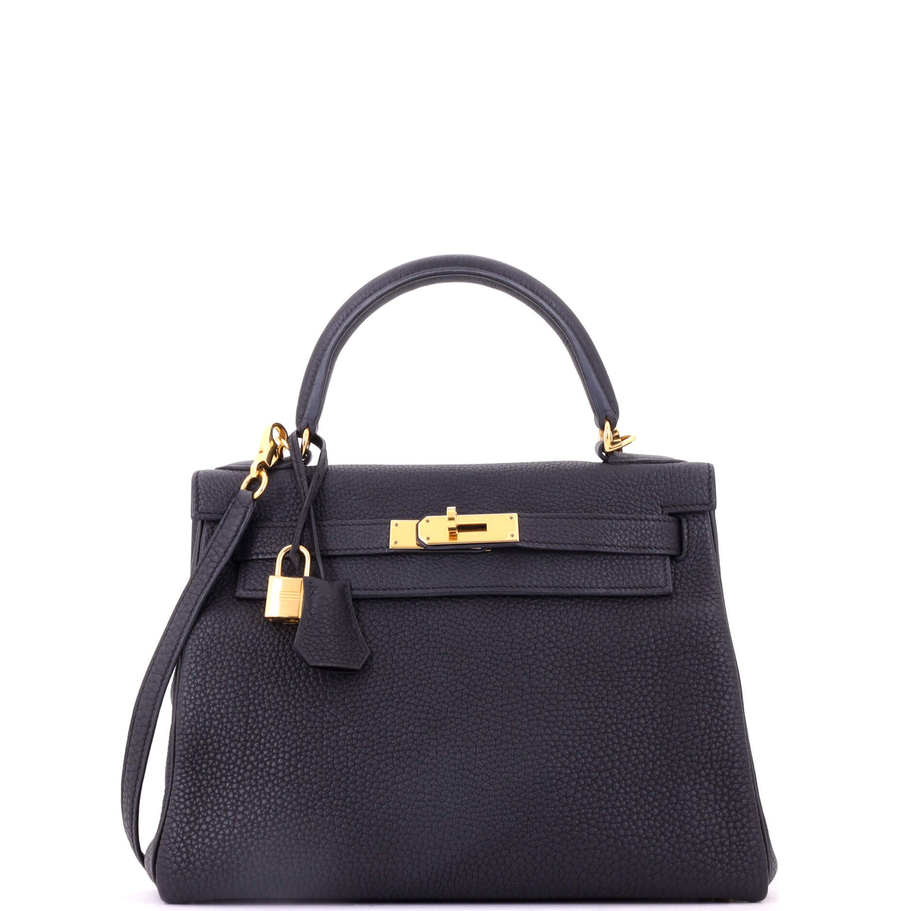 Kelly Handbag Noir Togo with Gold Hardware 28