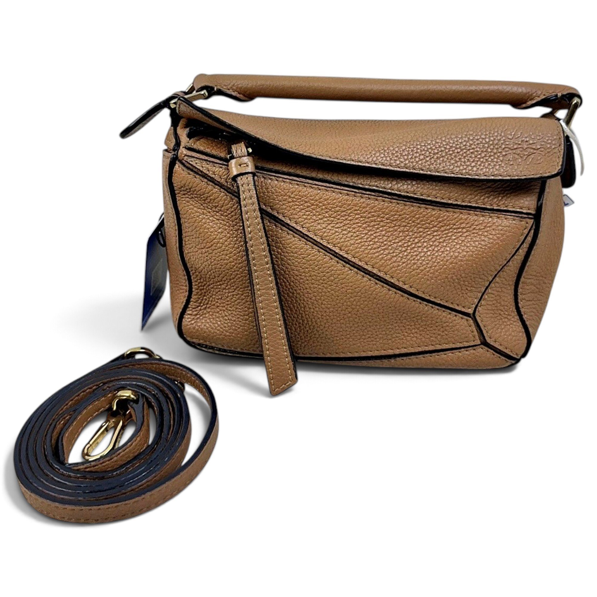 Puzzle leather handbag
