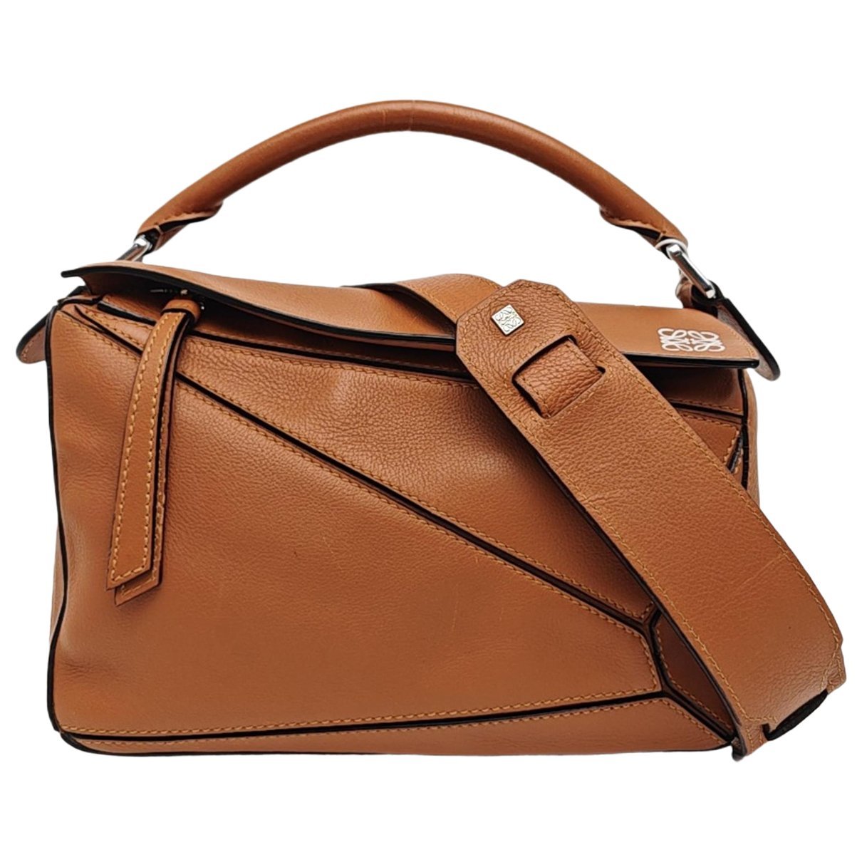 Puzzle leather crossbody bag