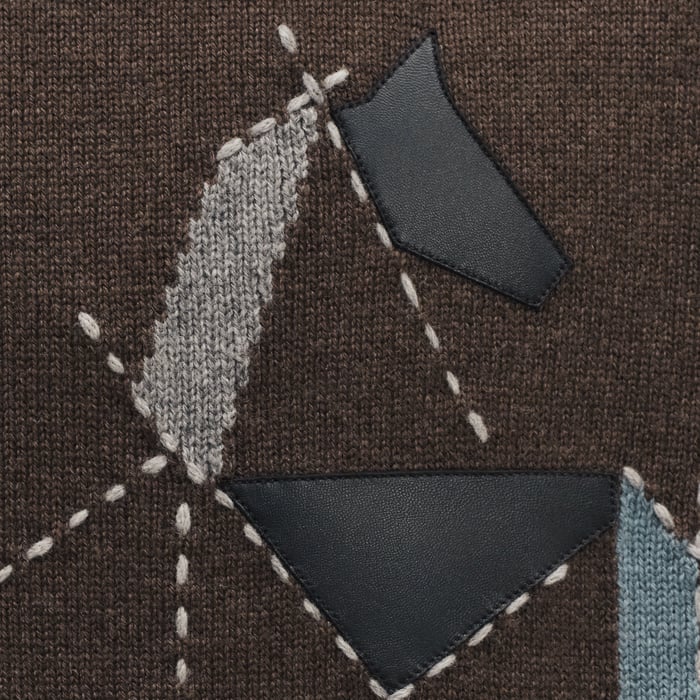 Café Cashmere "Cheval Tangram" Crewneck Sweater